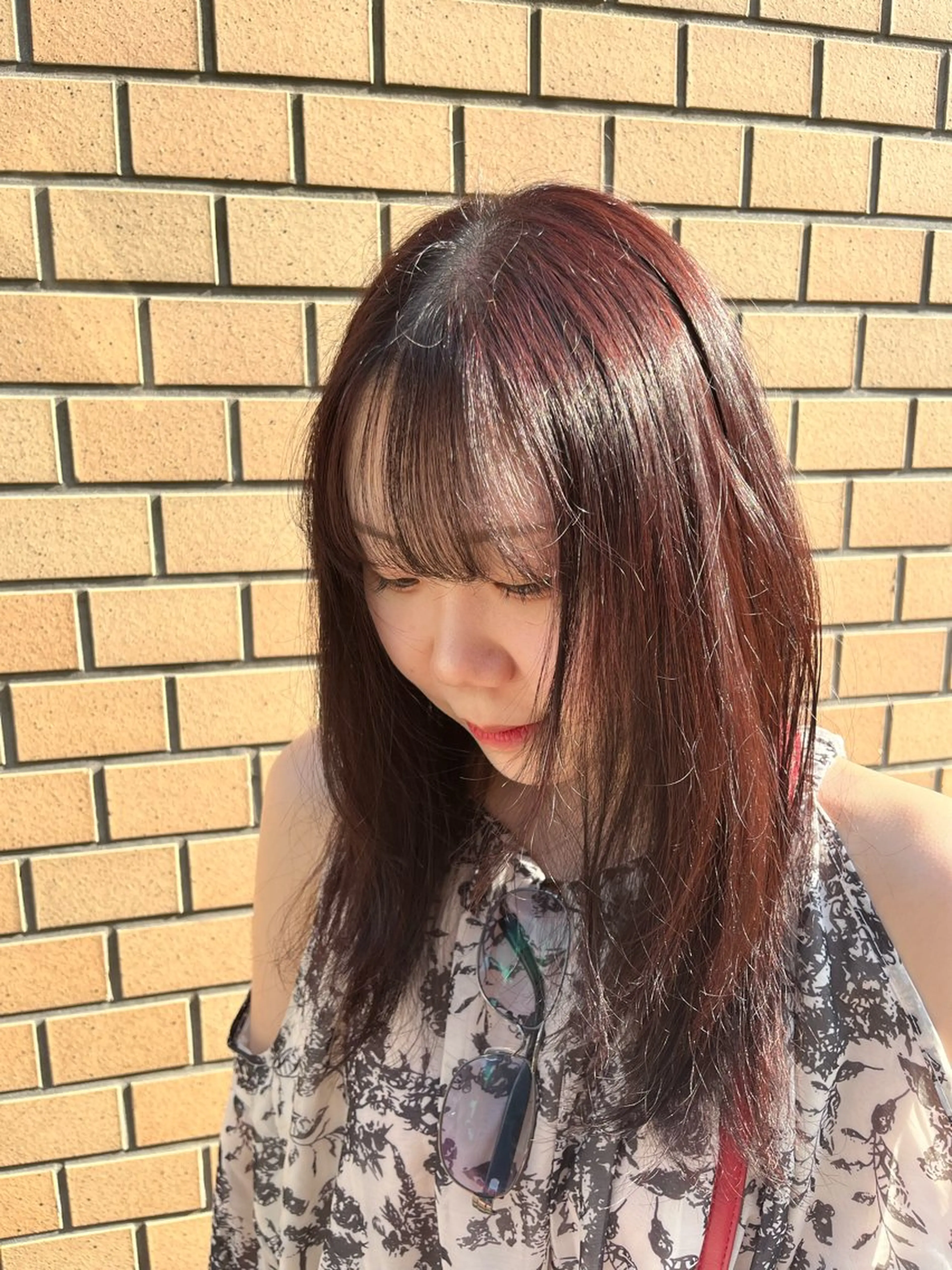 カラー ブラウンカラー レッドカラー ヘアカラー 無料カットモデル ✂︎いおん✂︎のヘアスタイル