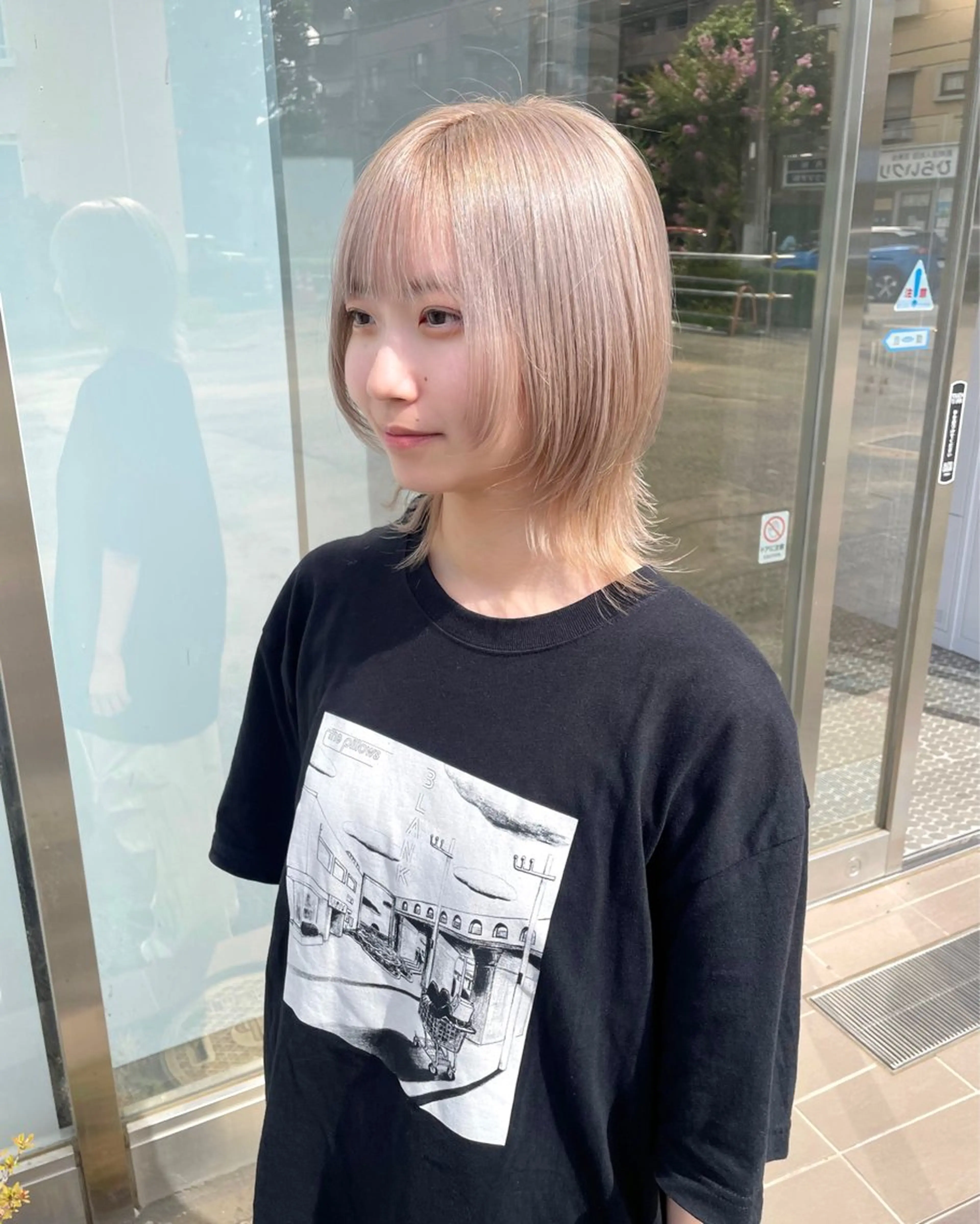 ミディアム カラー ハイトーンカラー ウルフカット カット ヘアカラー トリートメント 武田 清久のヘアスタイル