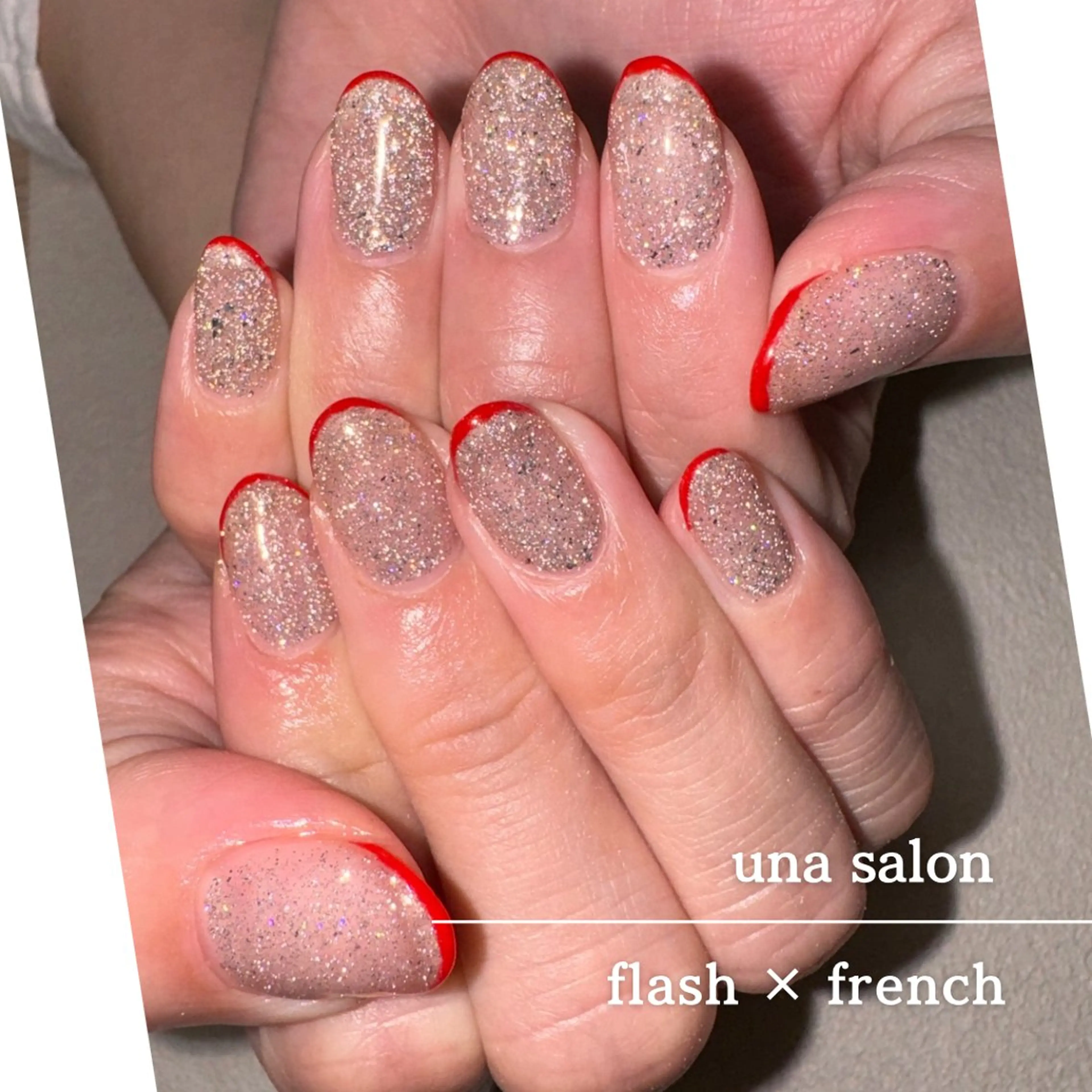 ネイル フラッシュネイル フレンチネイル una salon / ネイル&顔脱毛のネイルデザイン