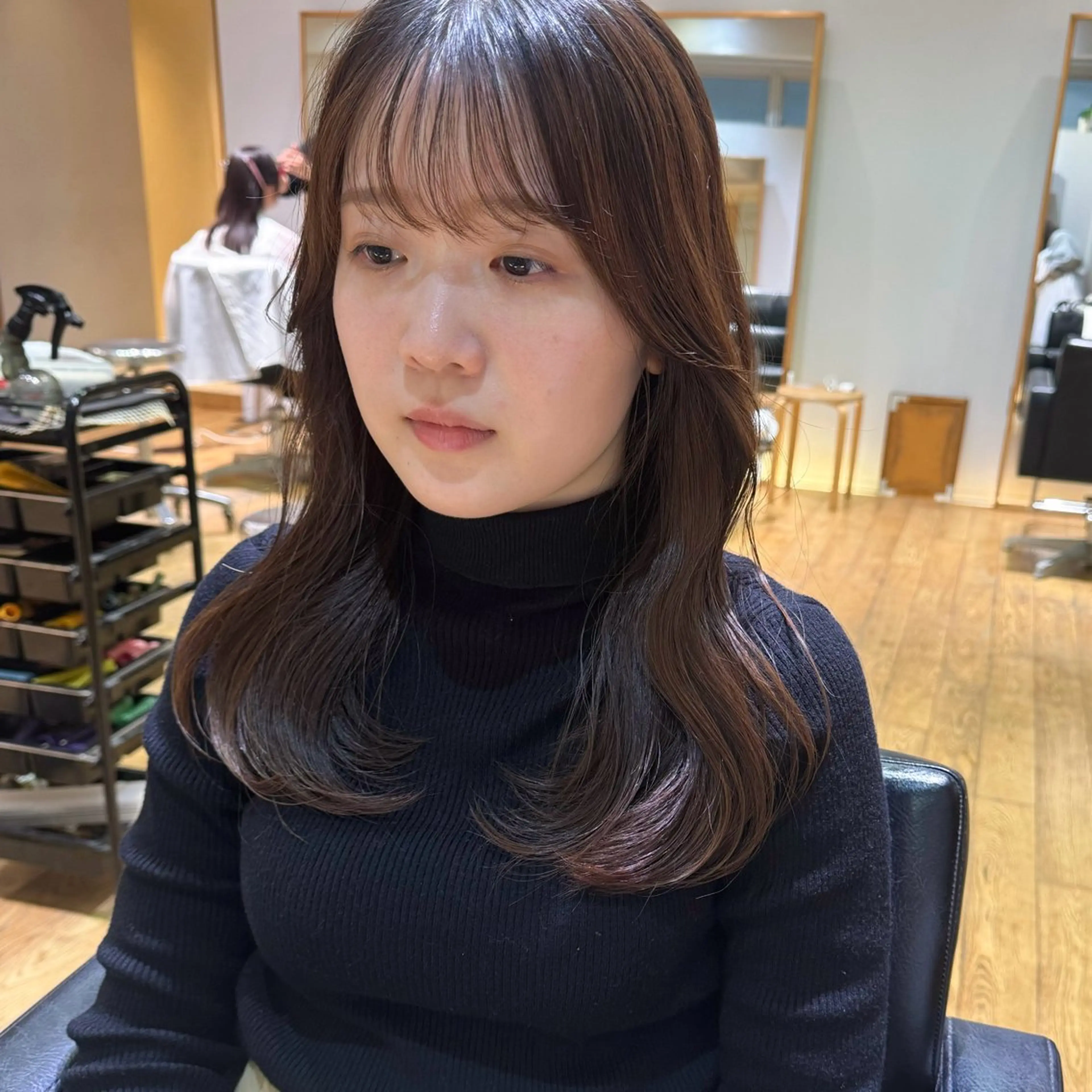 ミディアム パーマ ミディアムパーマ カット パーマ 大橋 芽衣のヘアスタイル