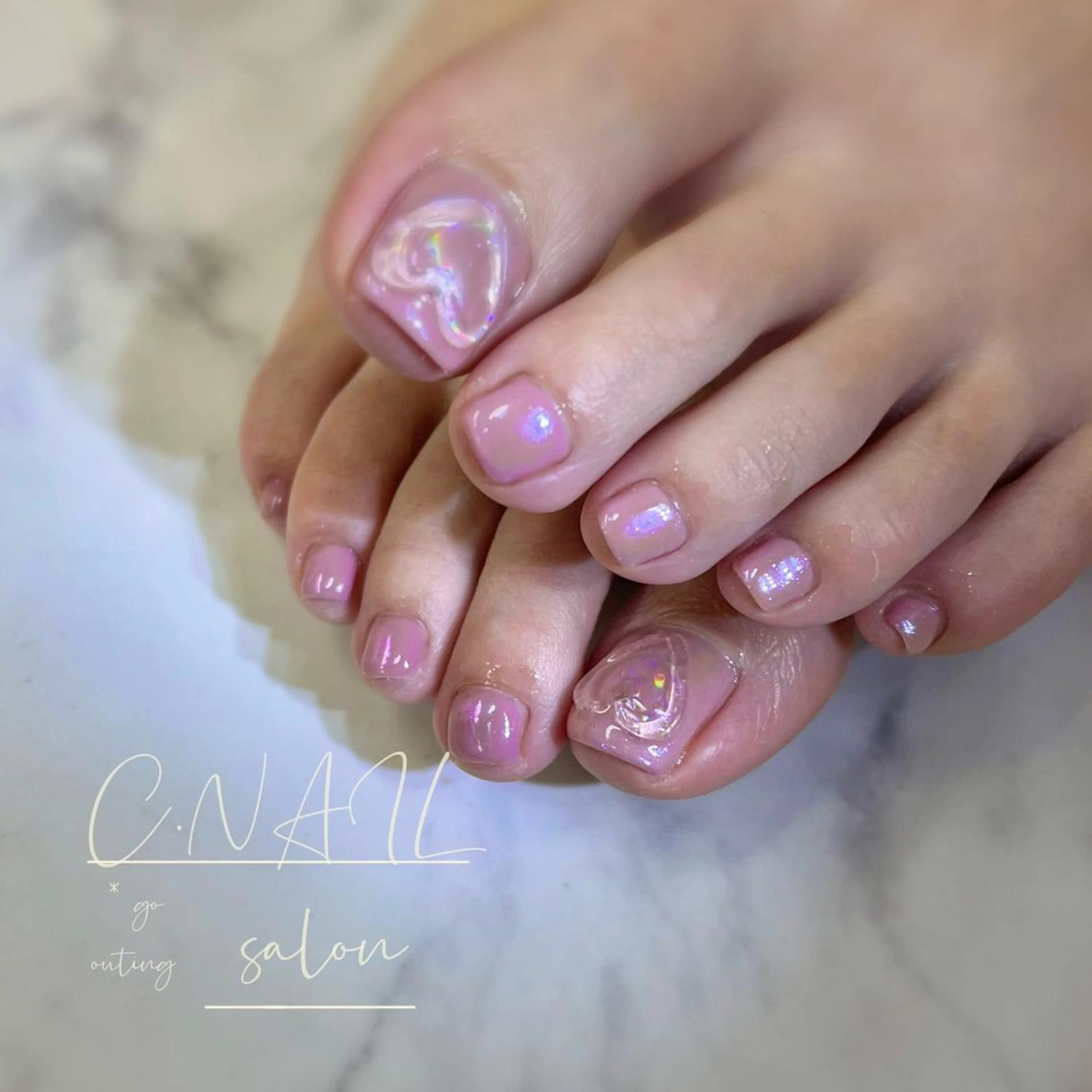 ネイル 桜ネイル クリアネイル フットネイル フレンチネイル ジェルネイル C.Nail &Eye筑紫駅のネイルデザイン