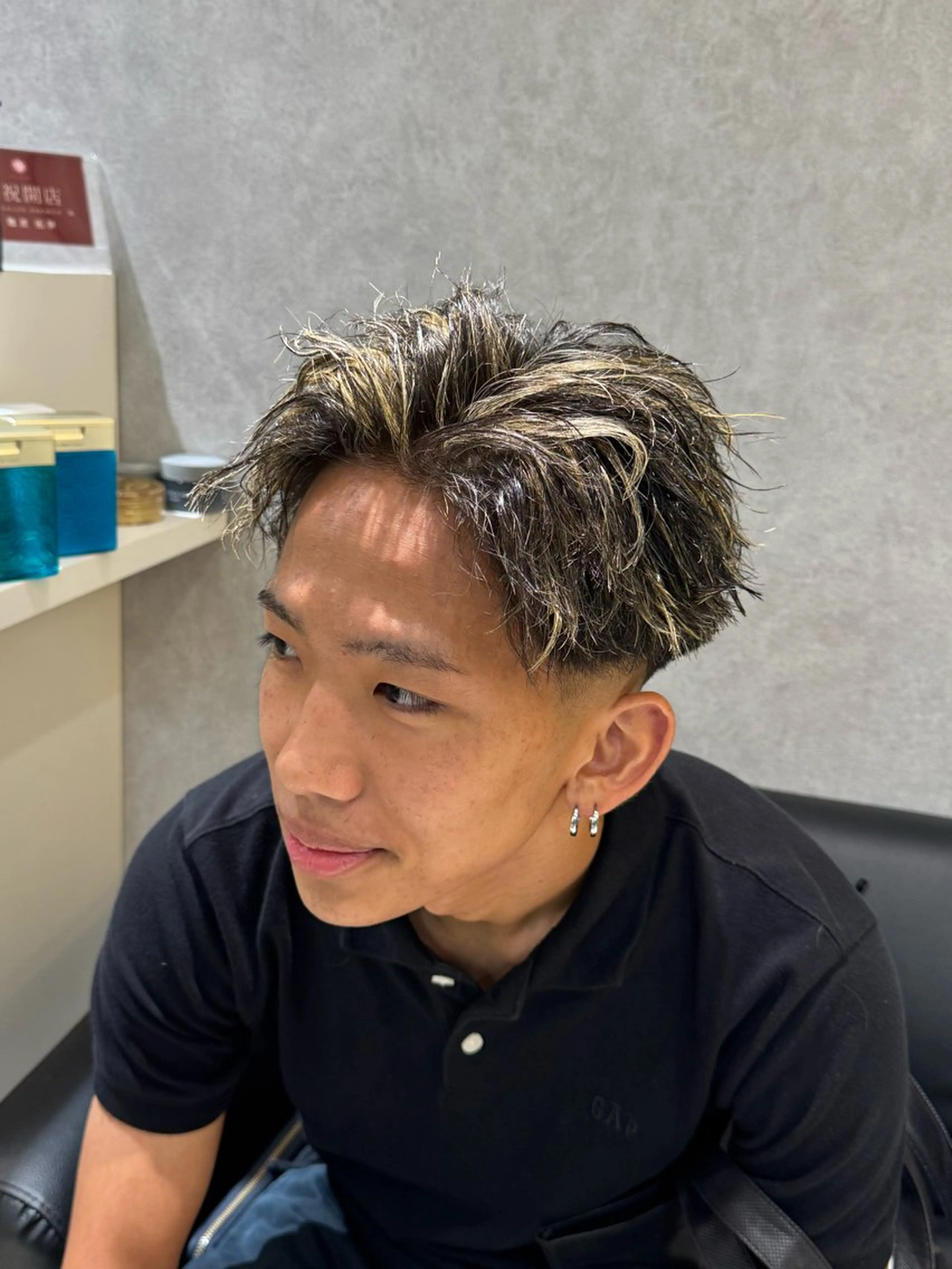 パーマ メンズ メンズメッシュ モヒカン SHIZUKU アクティブショートのヘアスタイル