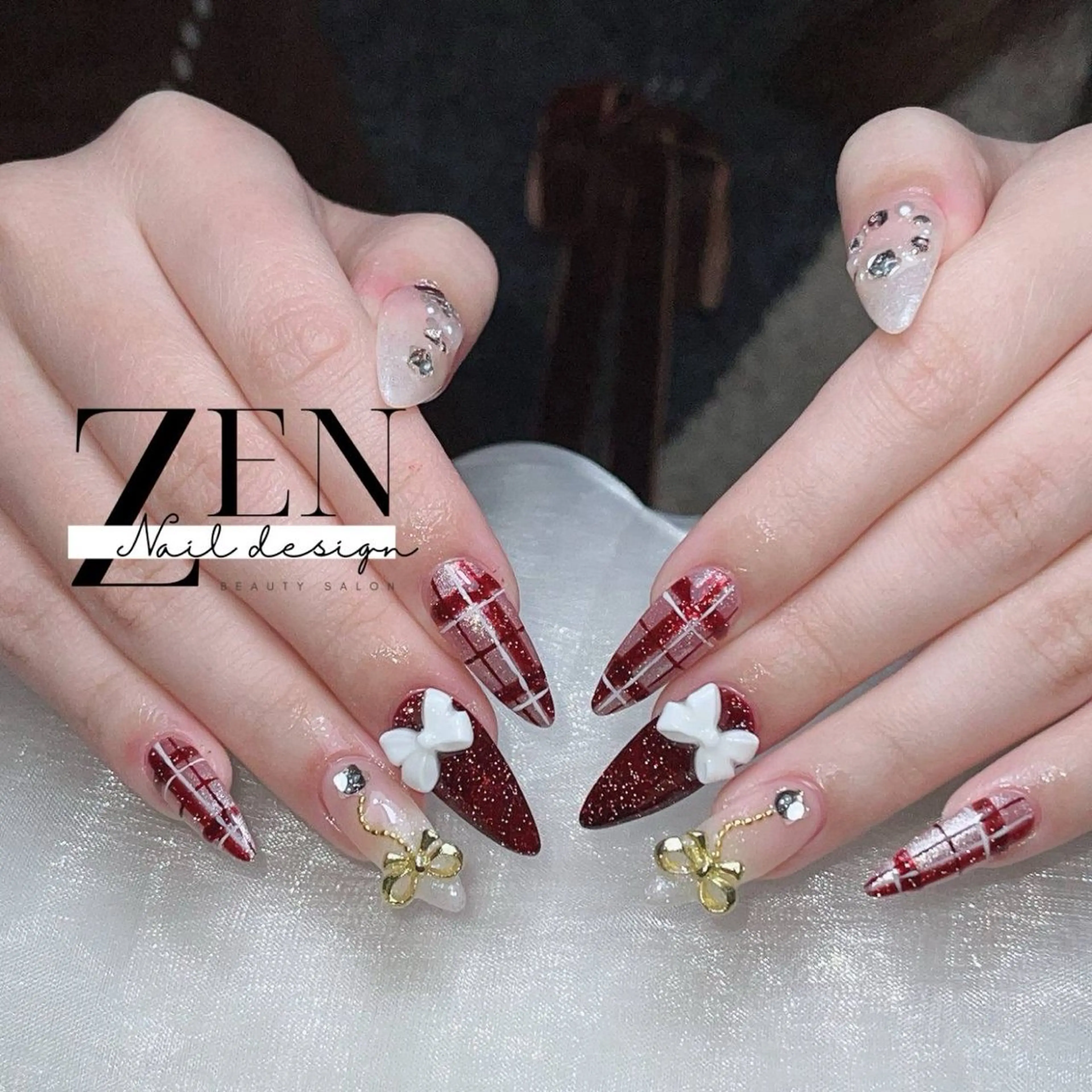 ネイル チークネイル 長さ出し フレンチネイル 韓国ネイル マグネットネイル ハンドネイル Zen Nail Design 池袋のネイルデザイン