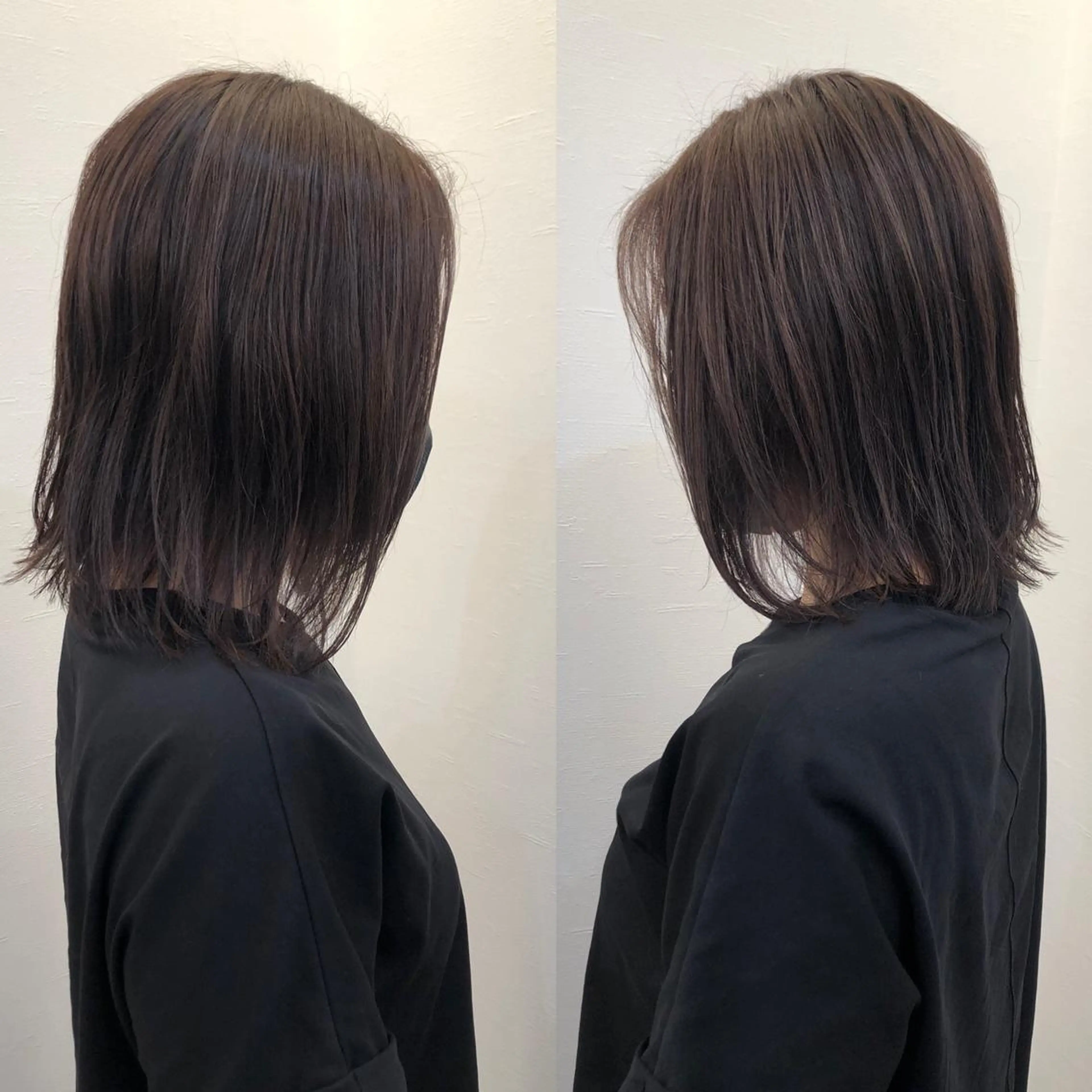 ミディアム ツノガイ エリのヘアスタイル