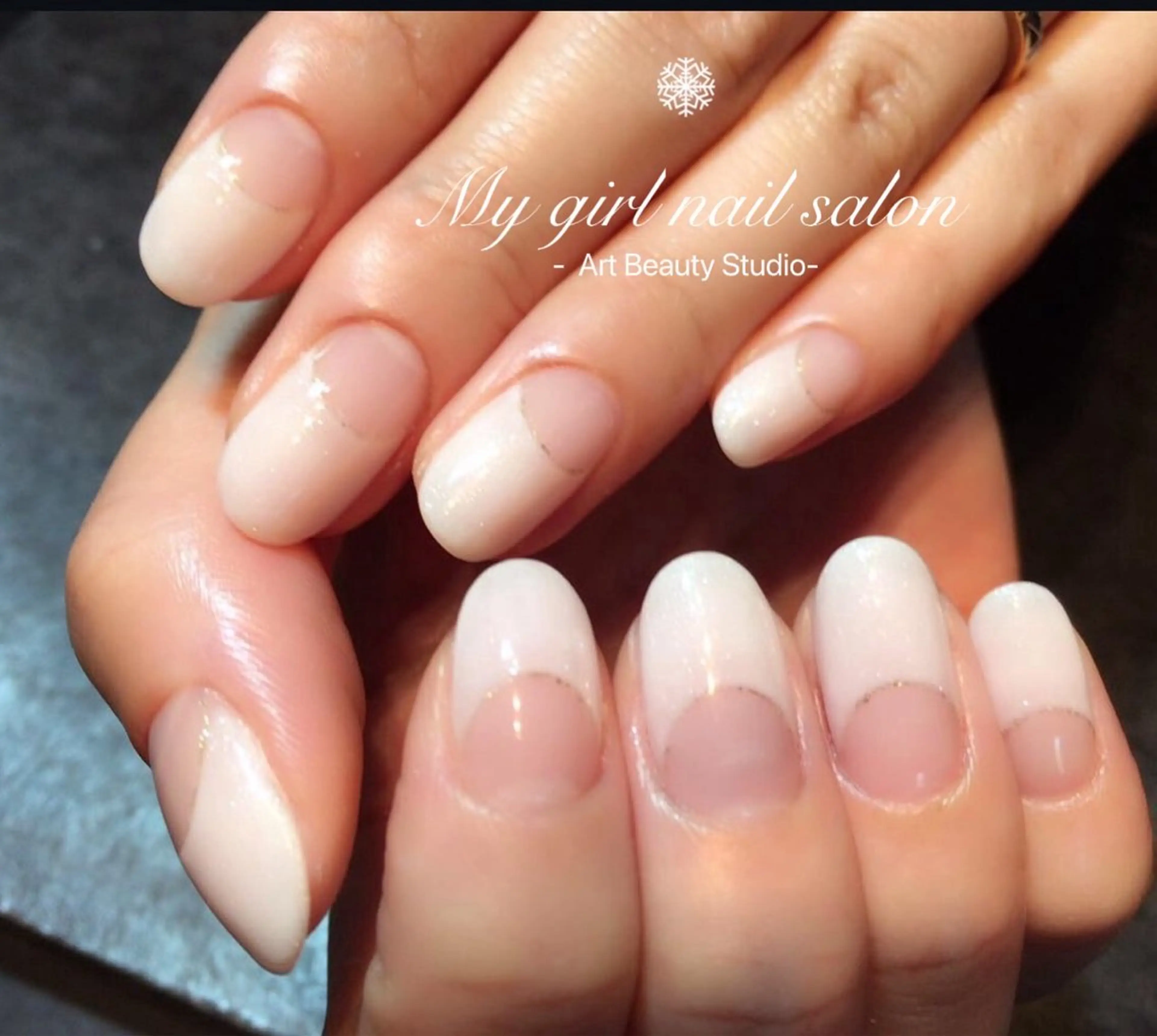 ネイル フレンチネイル 逆フレンチ ハンドネイル MyGirl ネイル東村山のネイルデザイン