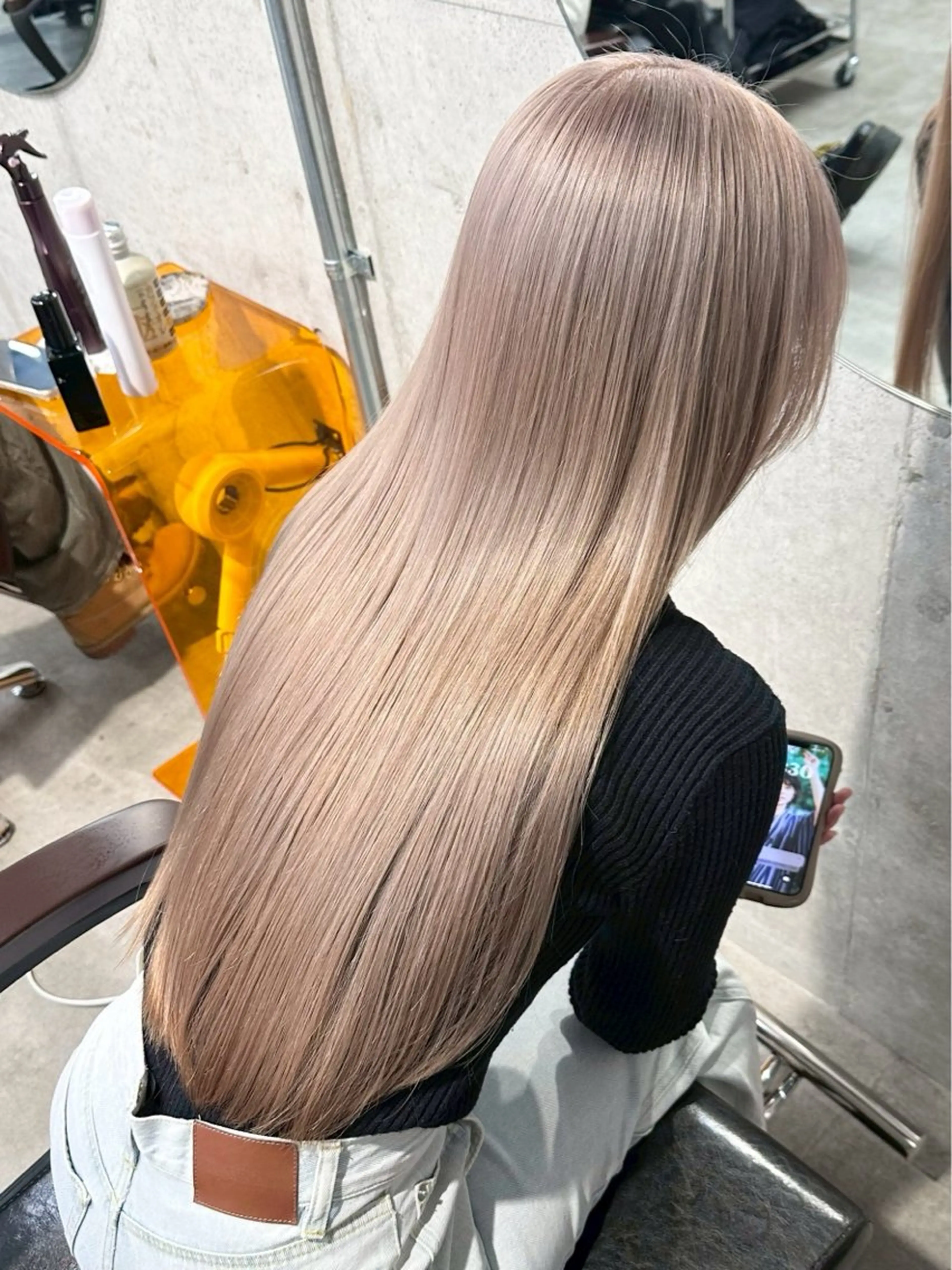 ロング ヘアカラー トリートメント ✨ブリーチカラー/ 艶髪suzu🪽🤎のヘアスタイル
