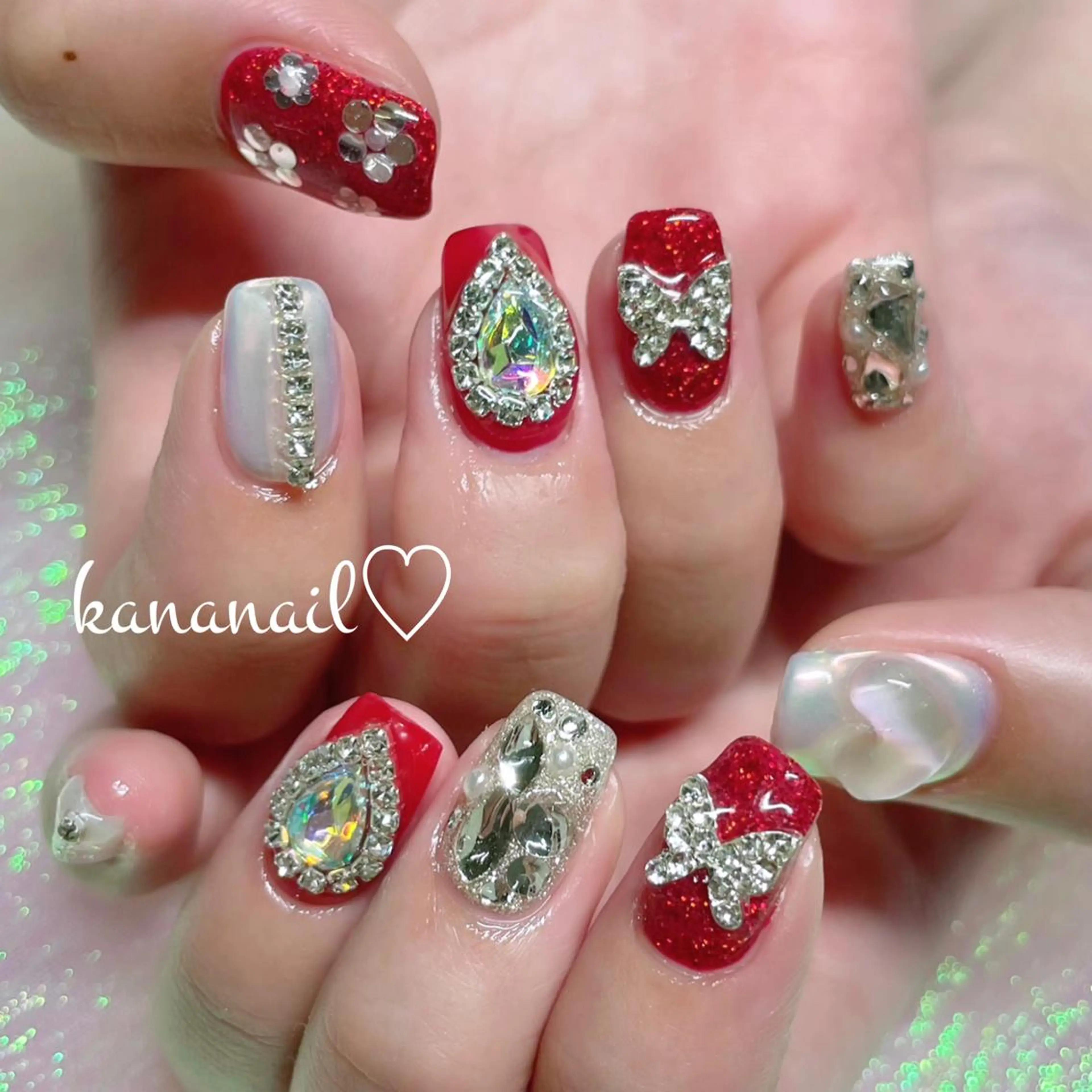 ネイル キラキラネイル 韓国ネイル kananail ♡のネイルデザイン