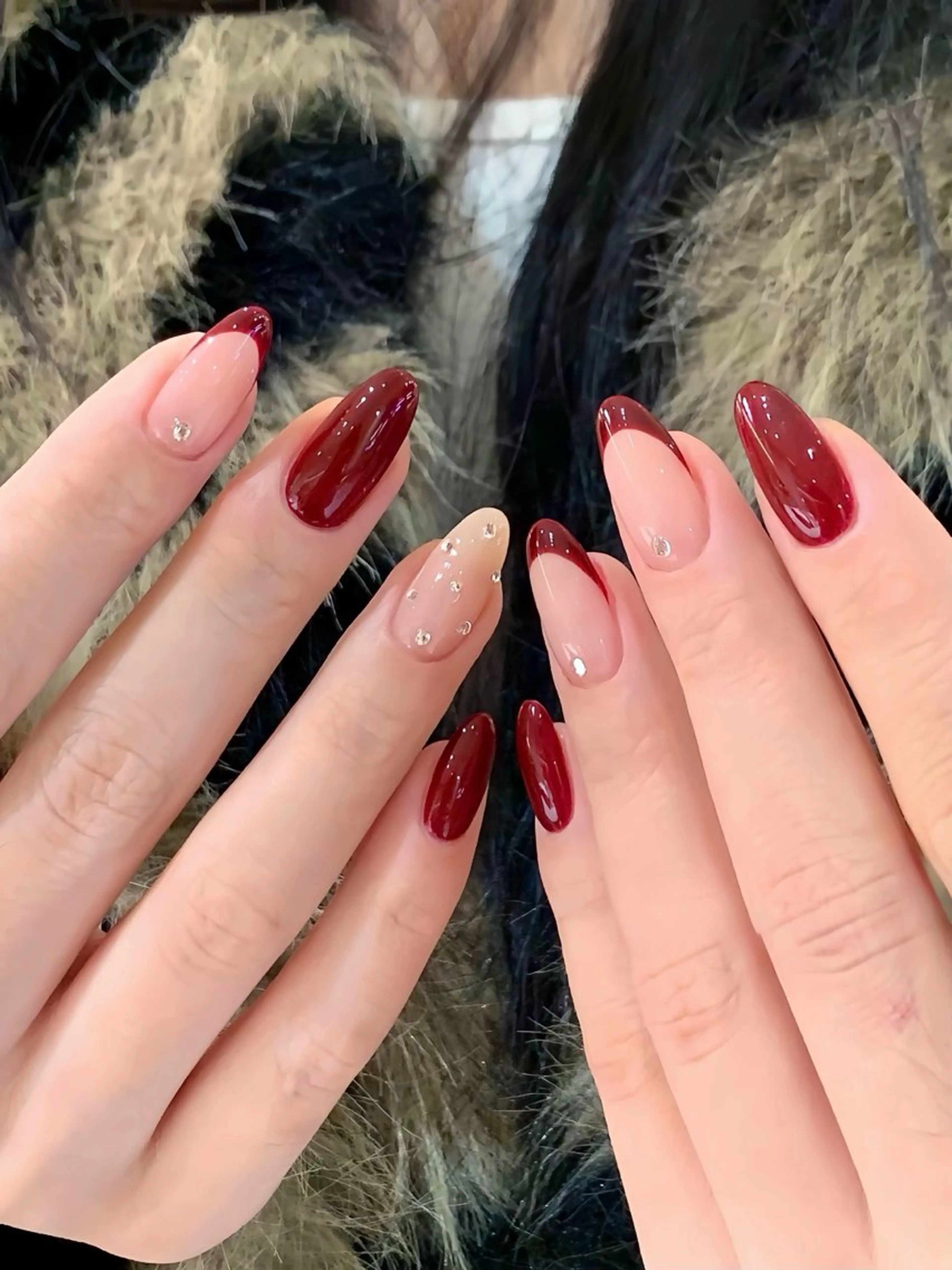 ネイル チークネイル フレンチネイル グラデーション 韓国ネイル マグネットネイル Hana Nailのネイルデザイン