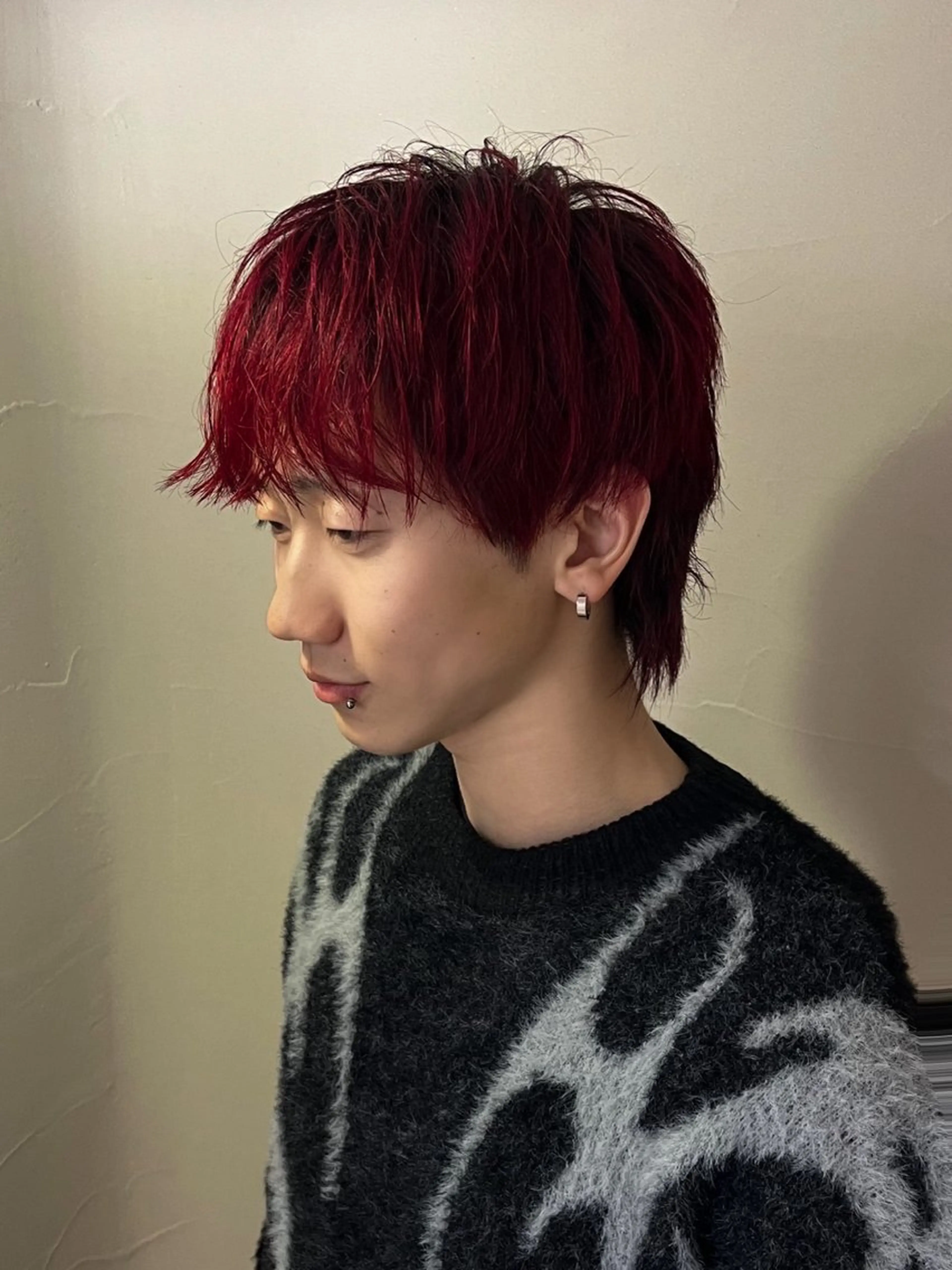カラー メンズ レッドカラー arte鈴木 ひなののヘアスタイル