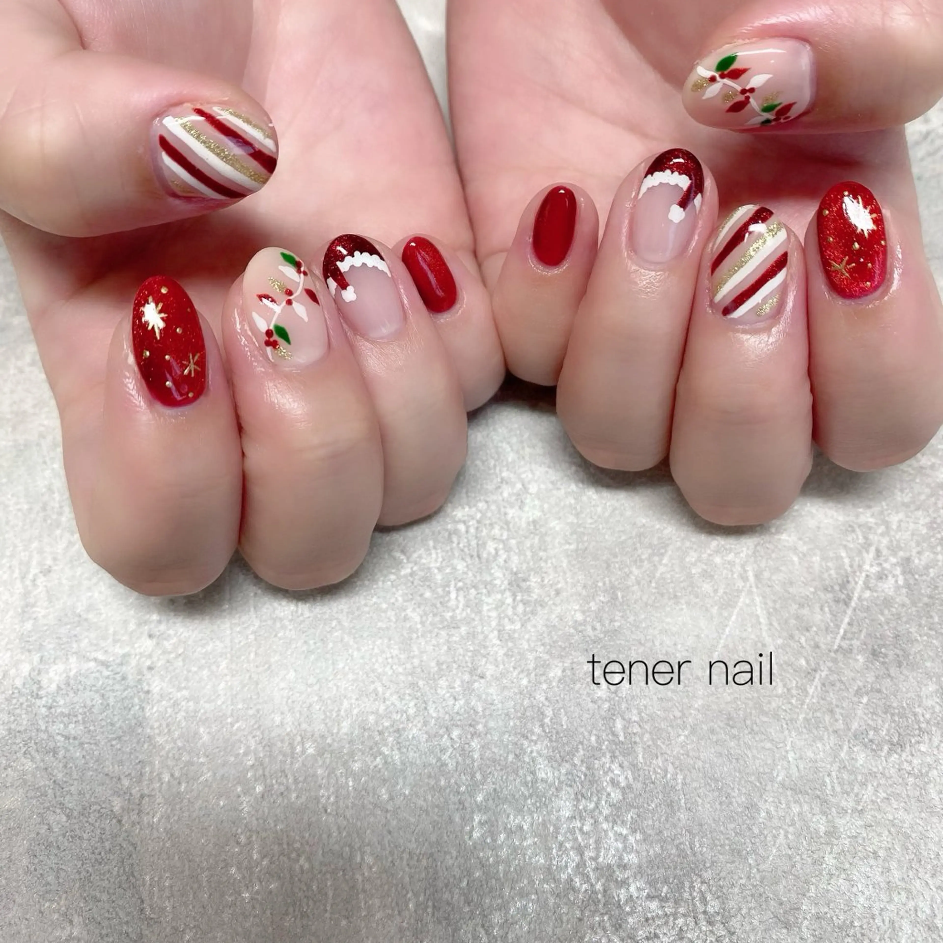ネイル 冬ネイル クリスマス ハンドネイル テネルネイル tener nailのネイルデザイン