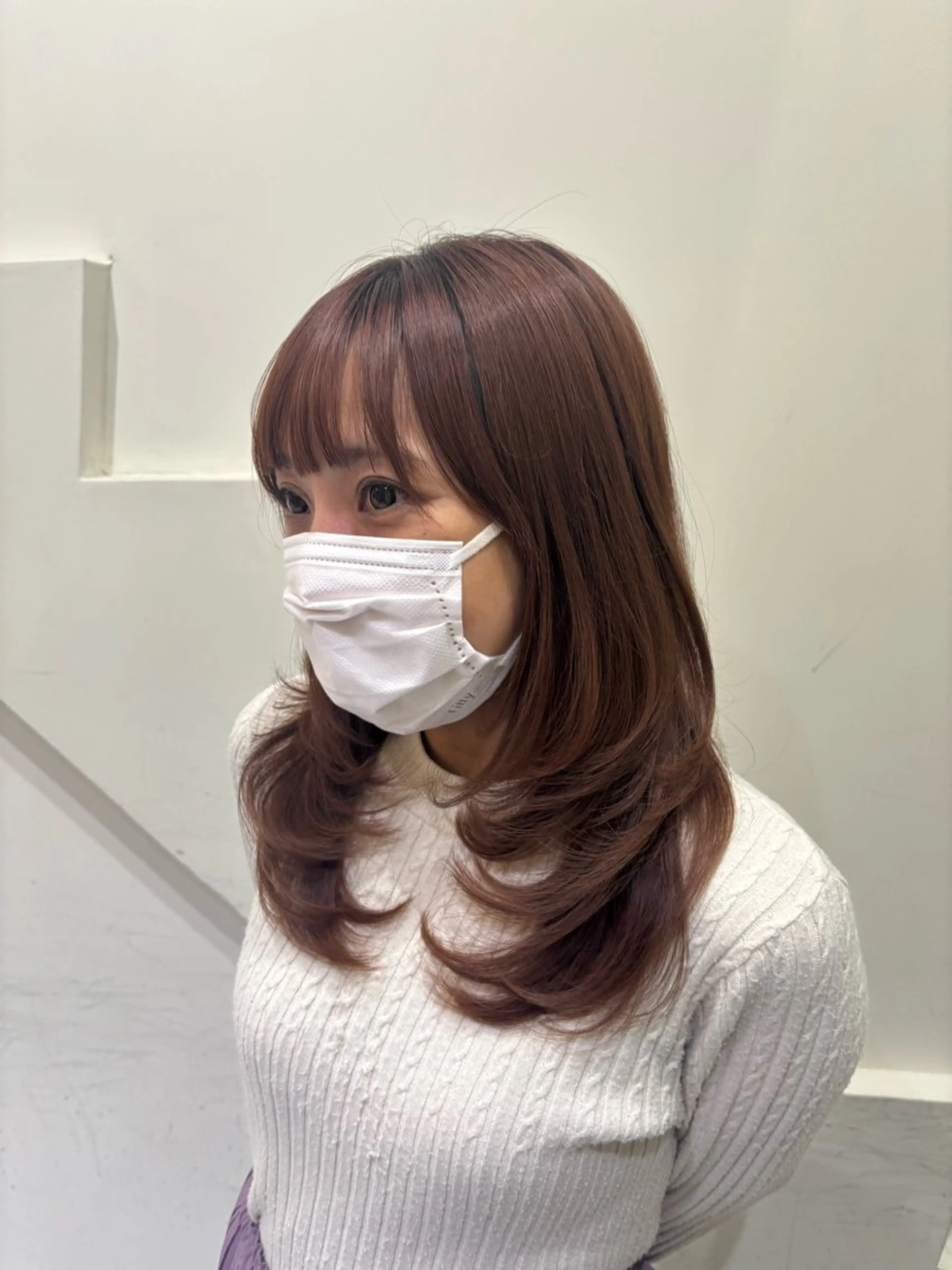 ロング カット トリートメント 透明感グレージュ/ 縮毛矯正/静岡のヘアスタイル