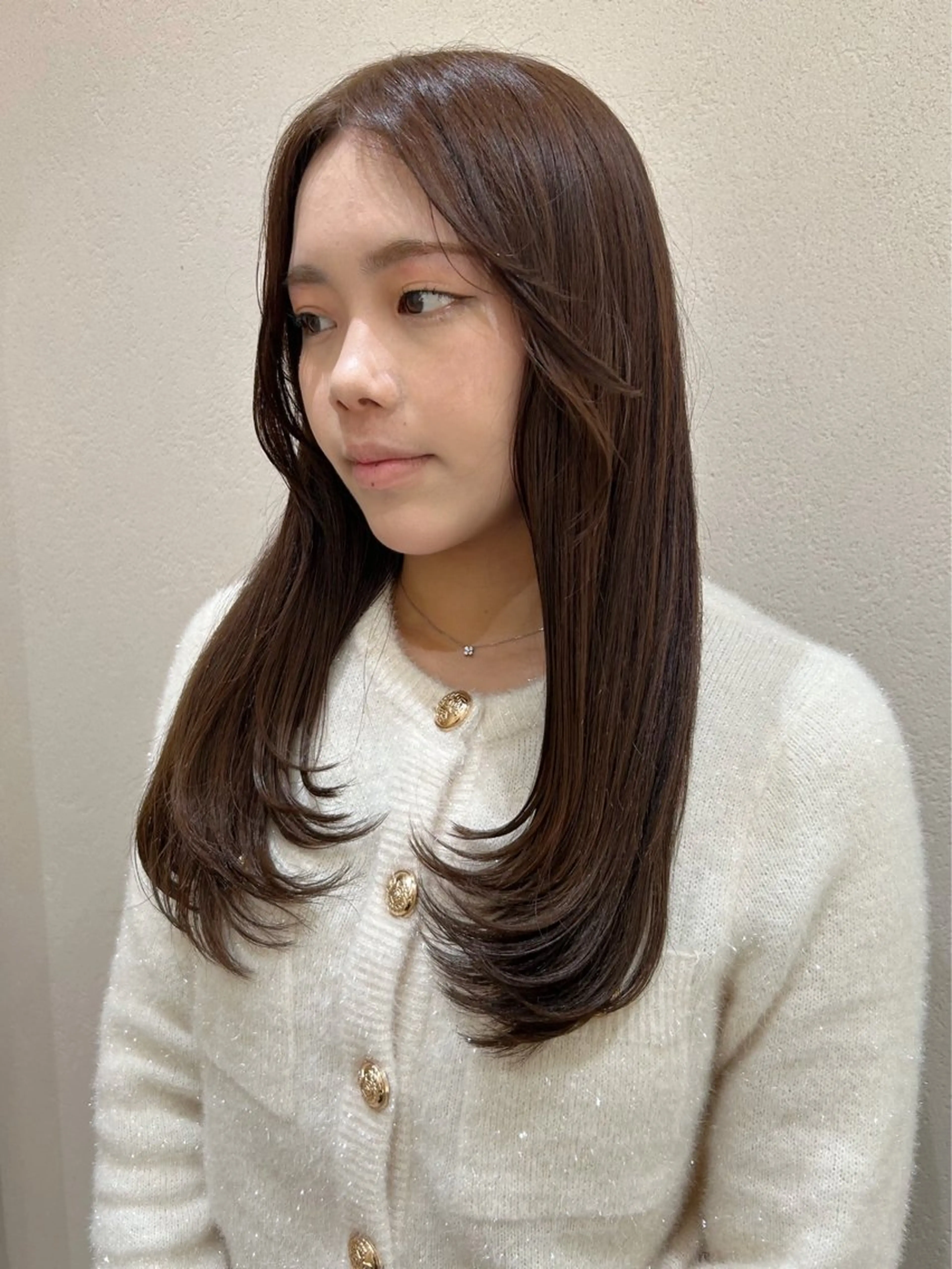 ロング 髪質改善 韓国風ヘア レイヤーカット トリートメント カット トリートメント レイヤーカット☆顔ま わりカット＊田村りおのヘアスタイル