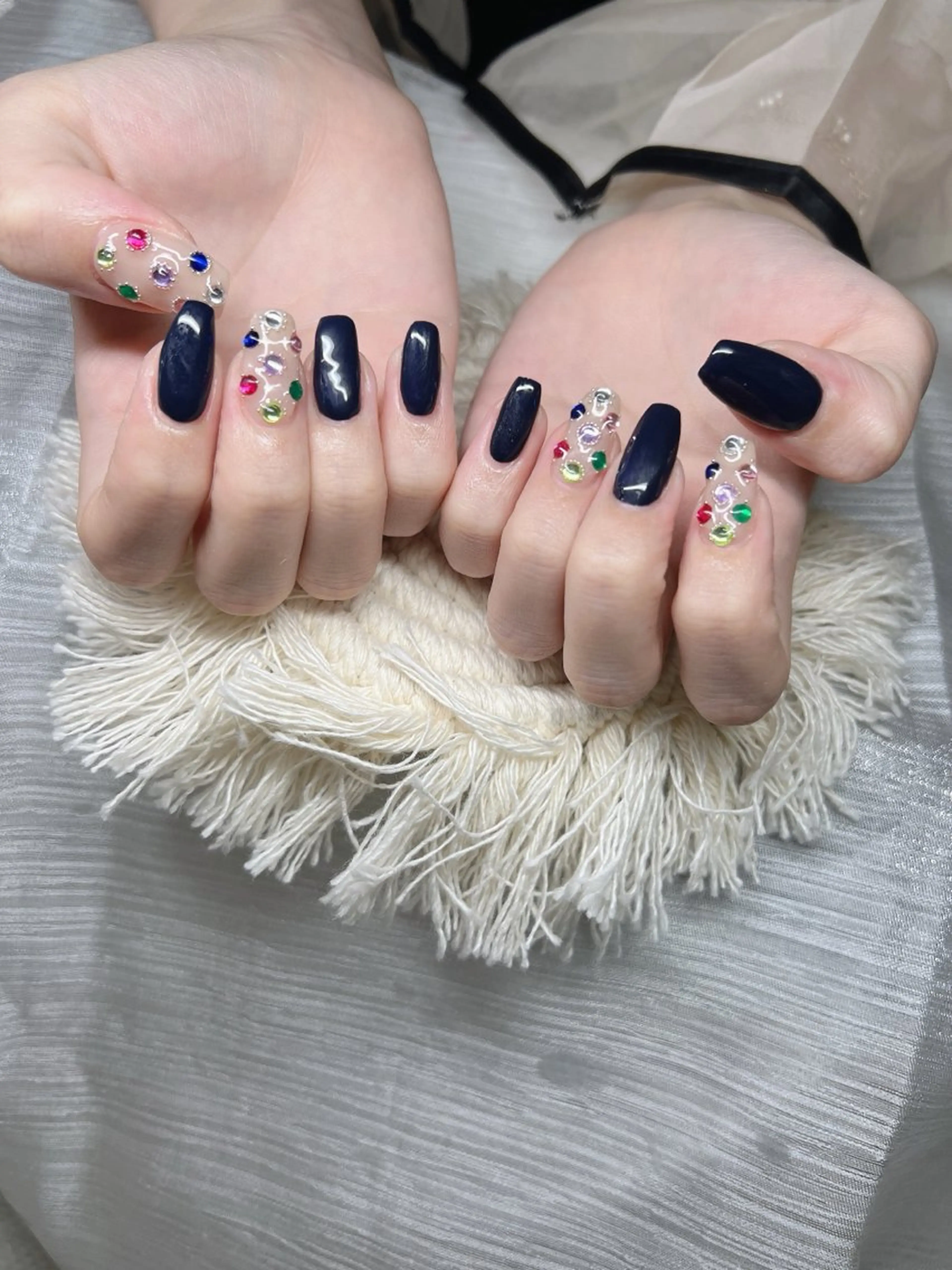 ネイル オーロラネイル チークネイル 長さ出し フットネイル フレンチネイル ハンドネイル Lee Nailsのネイルデザイン