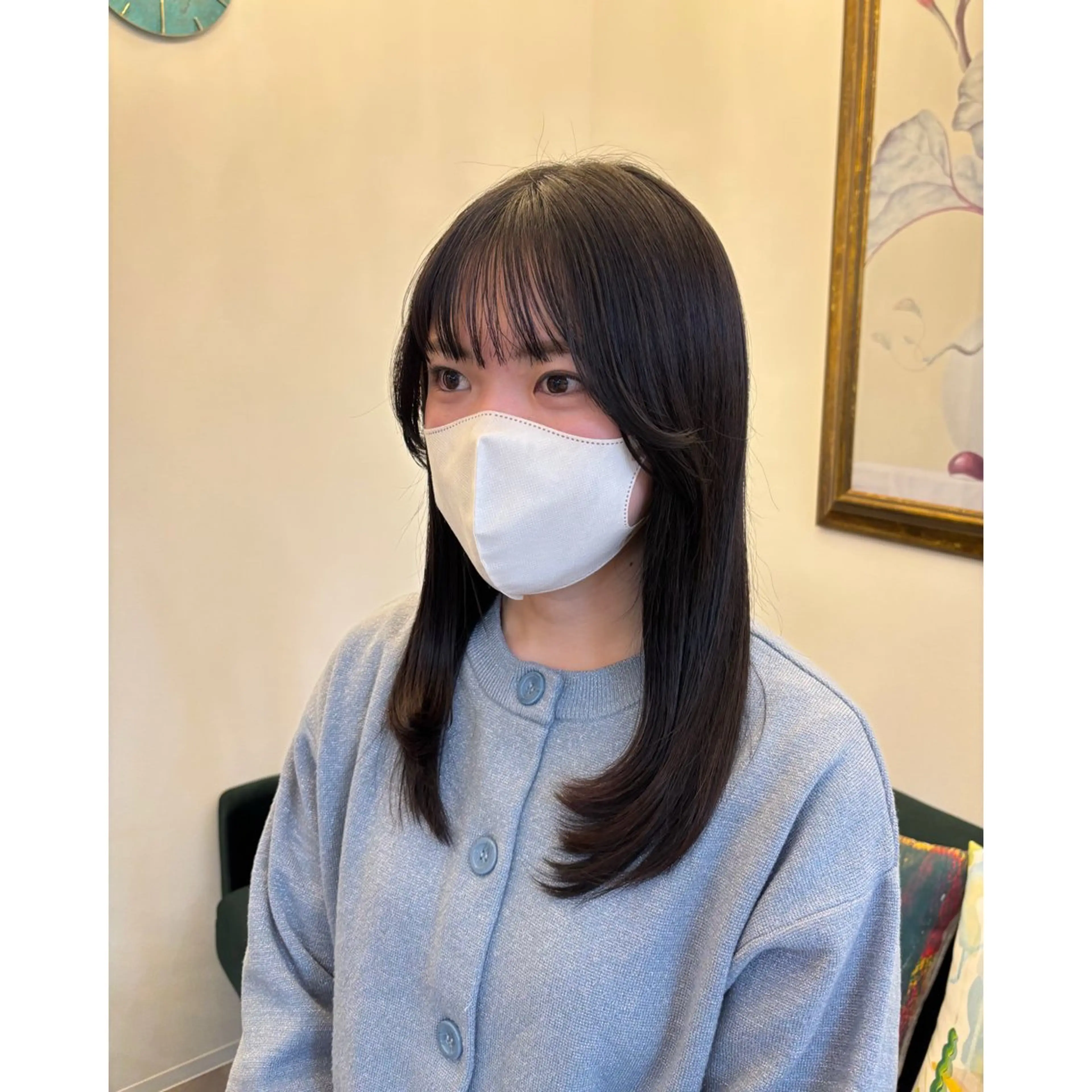 セミロング 顔周りカット レイヤーカット ローレイヤー 似合わせカット カット 柏木 千響️🫧 似合わせカット🫧のヘアスタイル