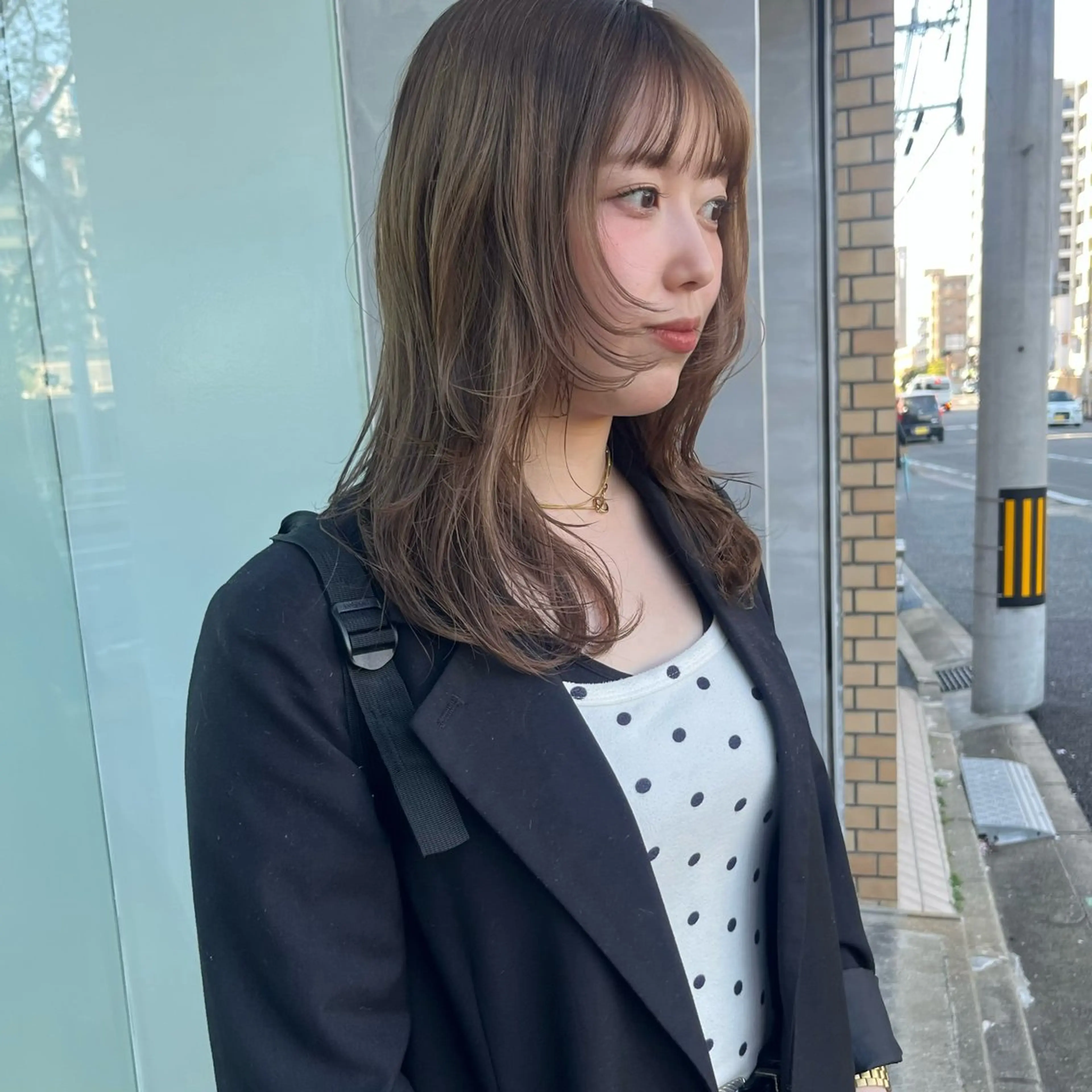 セミロング カラー 顔周りカット カット ヘアカラー トリートメント yuumi/大濠🪷 顔周り/ハイトーンのヘアスタイル