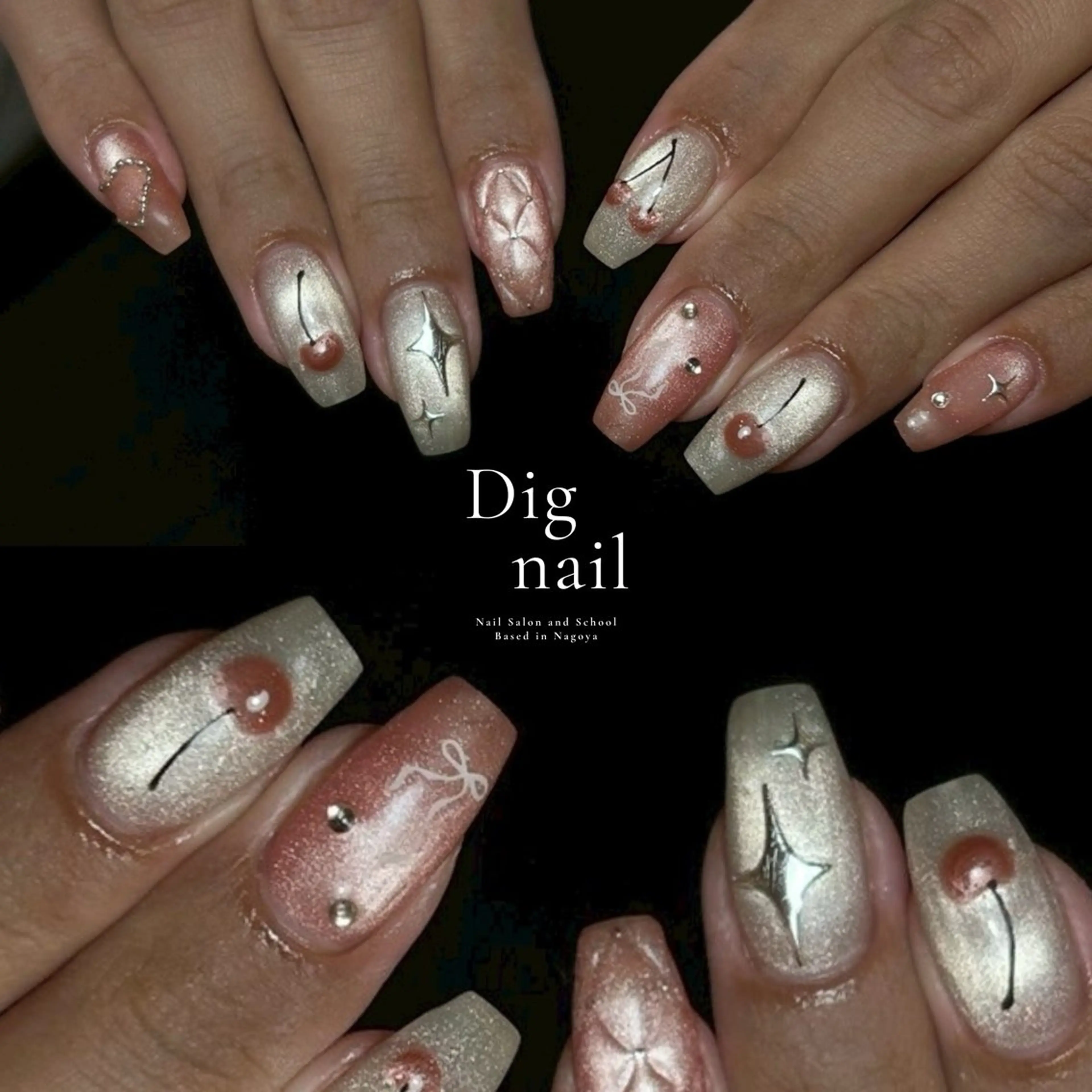 ネイル 長さ出し ジェルネイル 韓国ネイル マグネットネイル 持ち込み ハンドネイル D.d Reinaのネイルデザイン