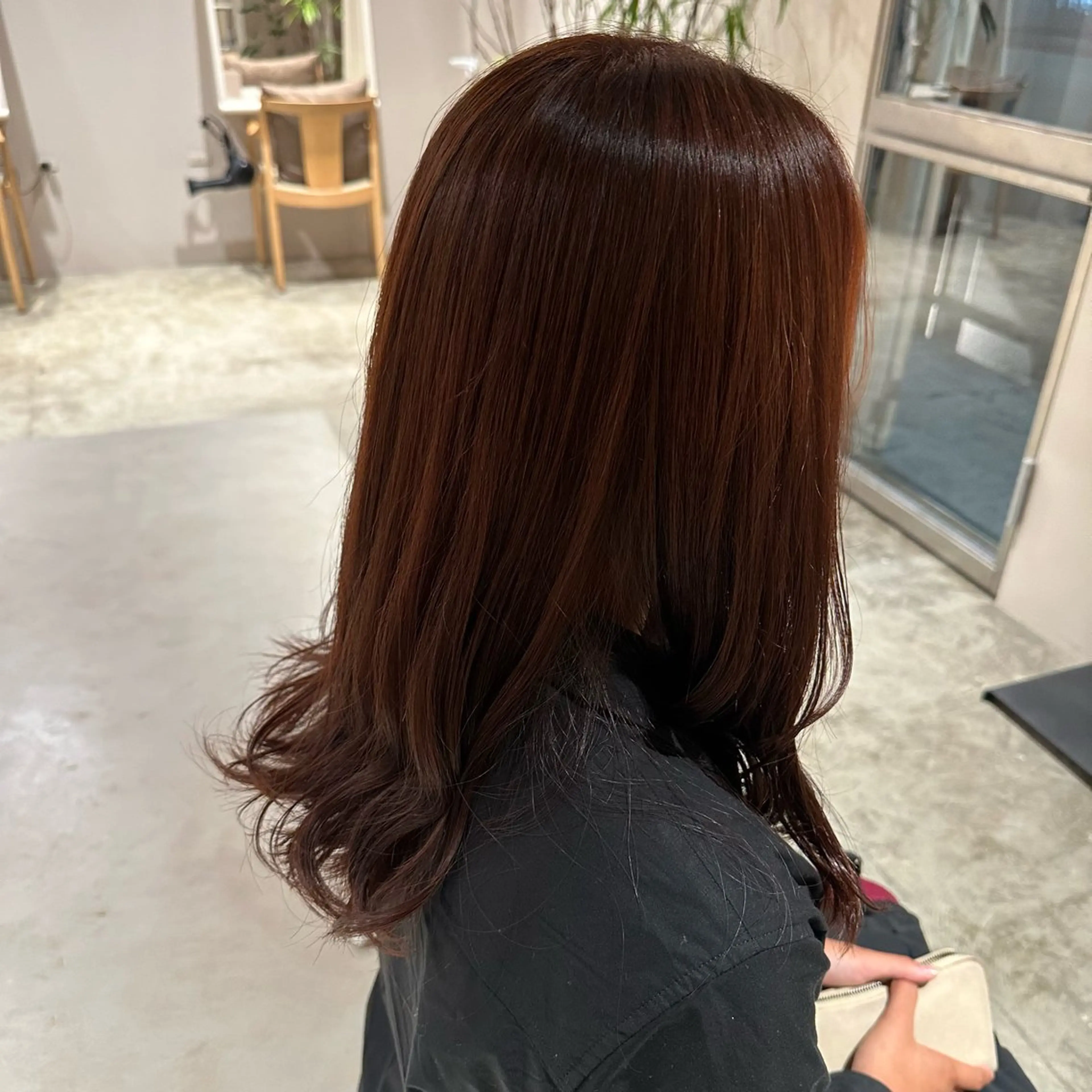 セミロング カラー ヘアアレンジ ブリーチ ブリーチなしカラー みなみ/韓国ボブ/ 韓国レイヤーのヘアスタイル