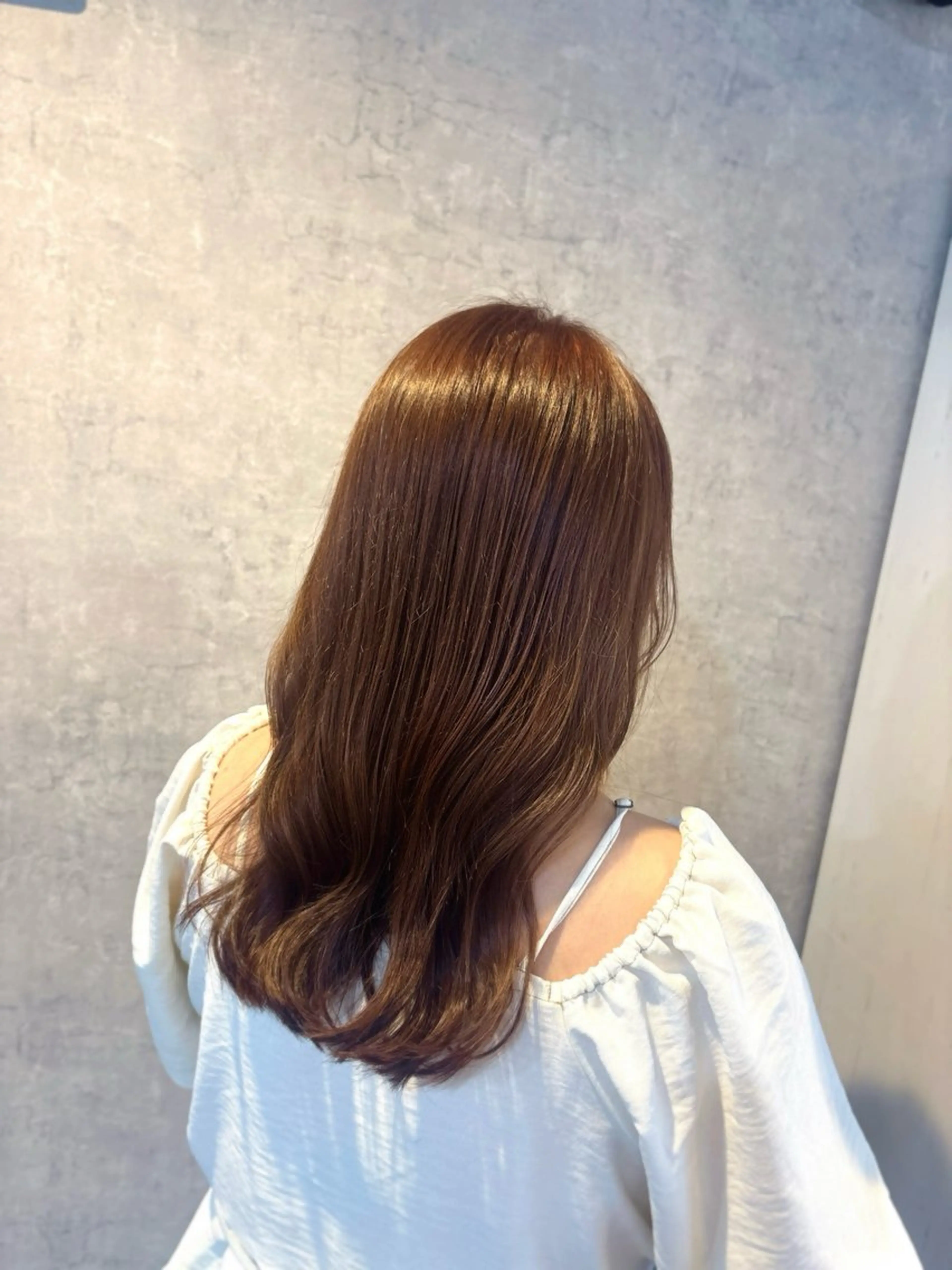 セミロング カラー ベージュカラー ブリーチ ダブルカラー ブリーチなしカラー オレンジ カット ヘアカラー トリートメント 半個室サロンMimu 🐥kana🐥のヘアスタイル