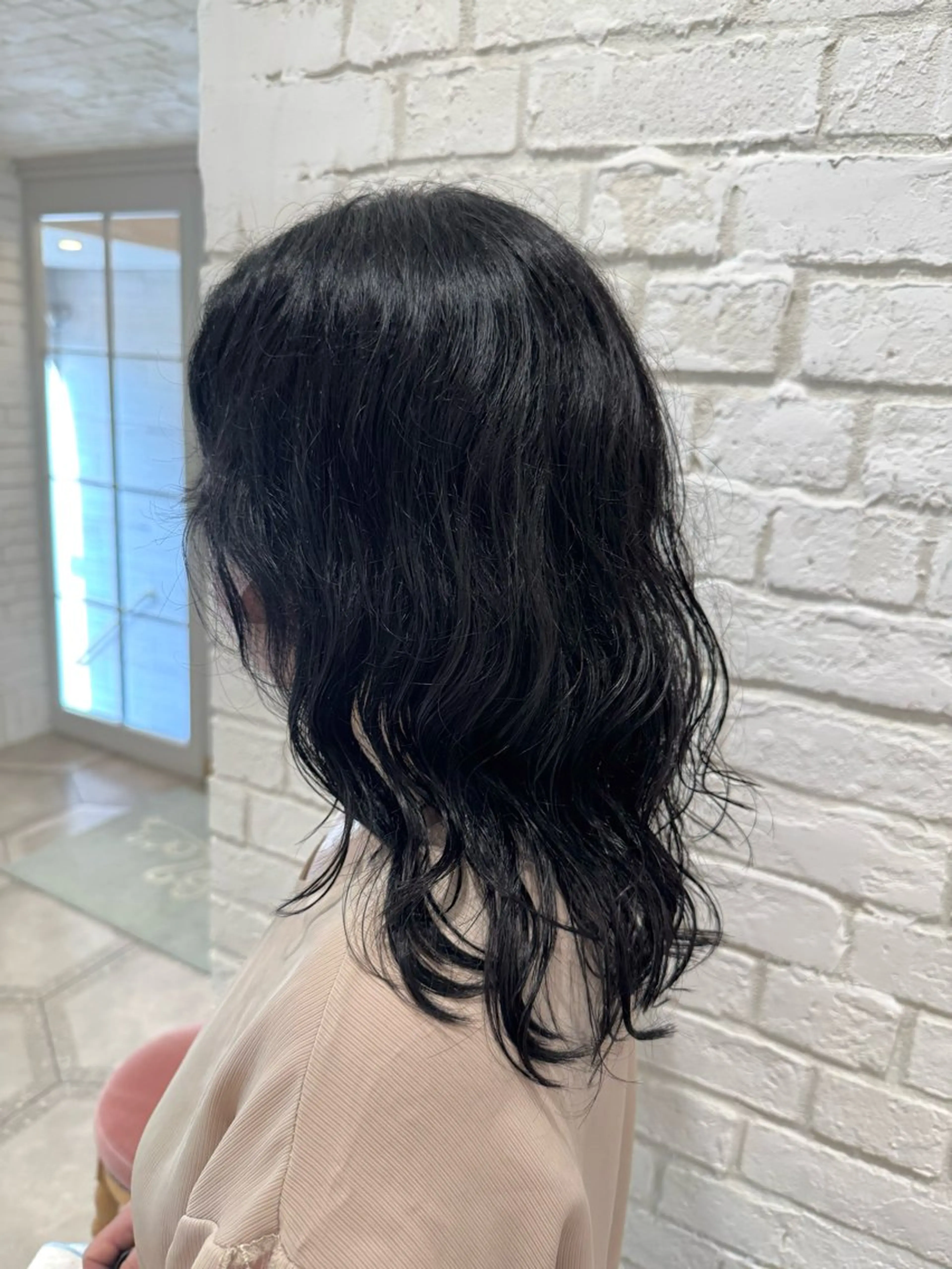 セミロング パーマ セミロングパーマ 伸ばしかけ 堀江美容室 千晶のヘアスタイル