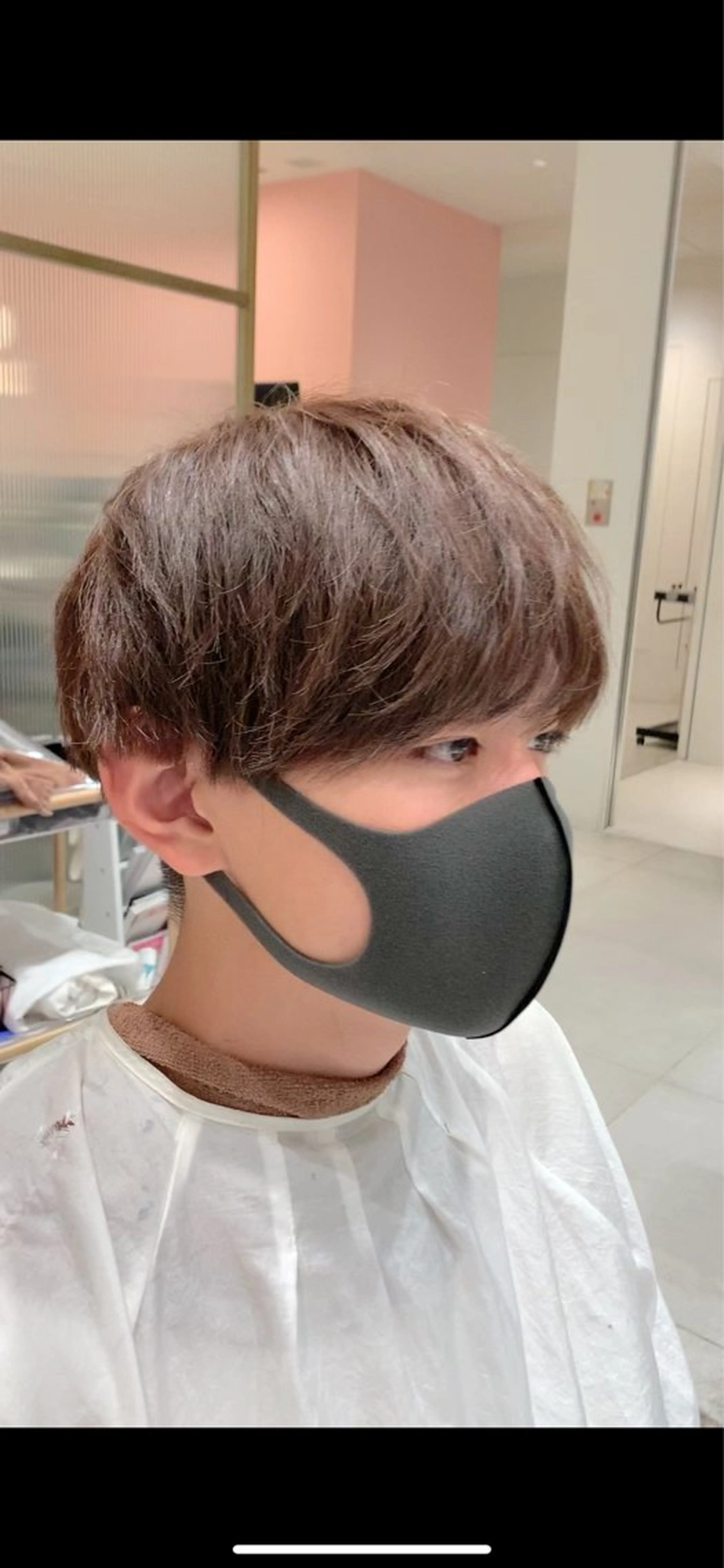 カラー メンズ マッシュ ブラウンカラー ナチュラルブラウン 韓国ヘア/レイヤー/ 顔まわり/りょーとのヘアスタイル