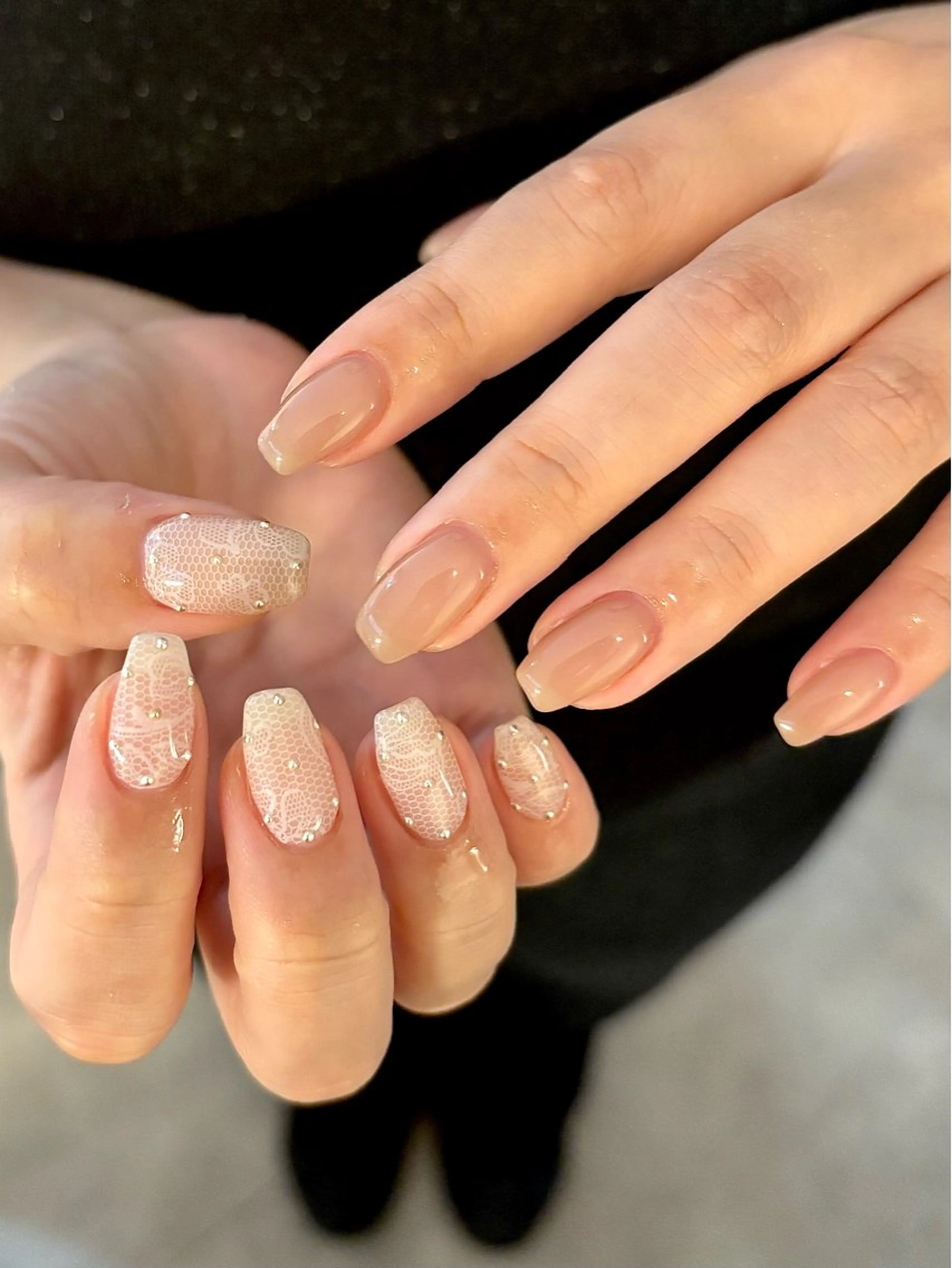 ネイル ドット レース ハンドネイル nail salon Soiréeのネイルデザイン