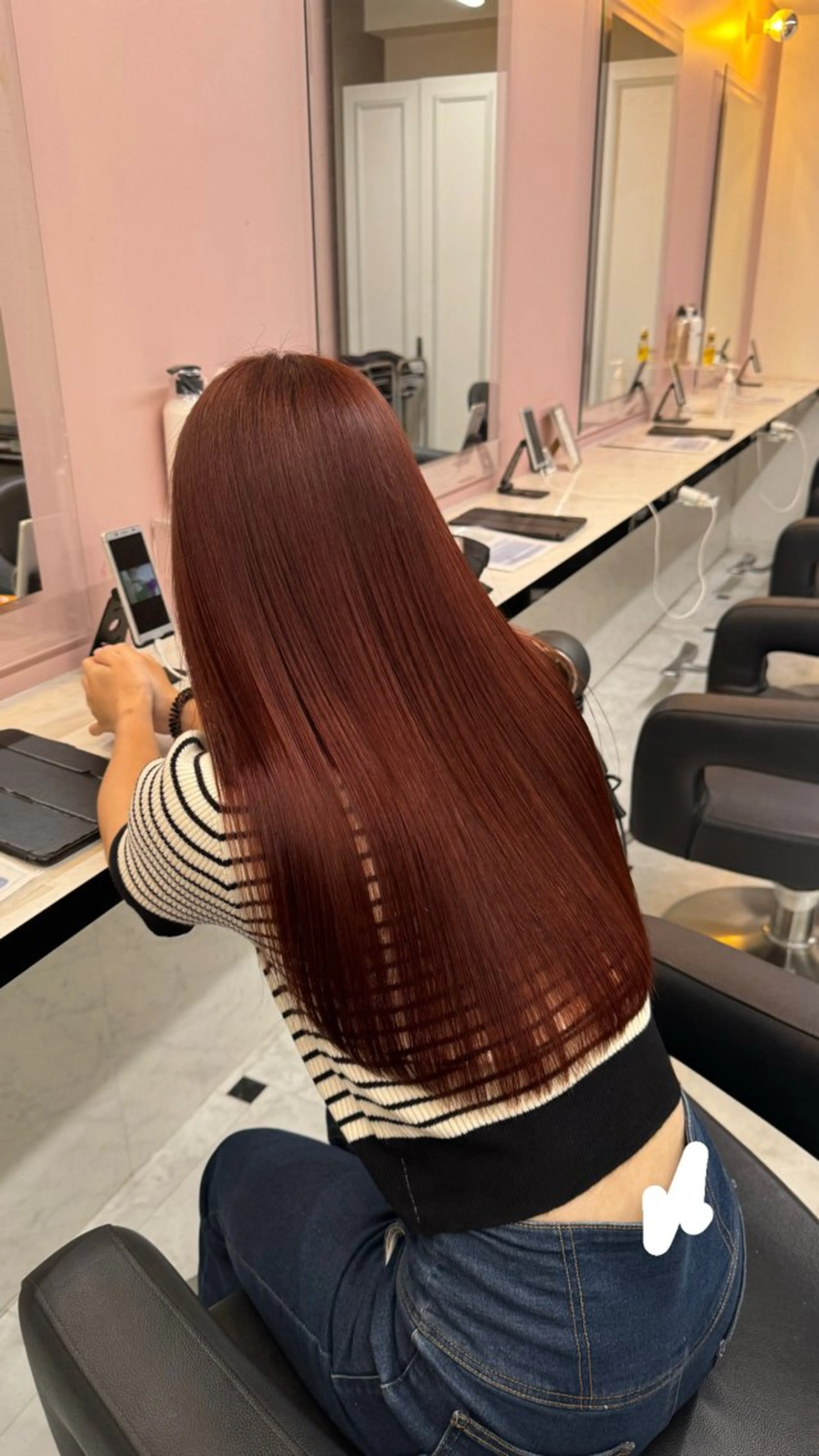 ロング ヘアカラー トリートメント ヘッドスパ ヘアセット ♥️韓国風透明感 暖色misa♥️のヘアスタイル