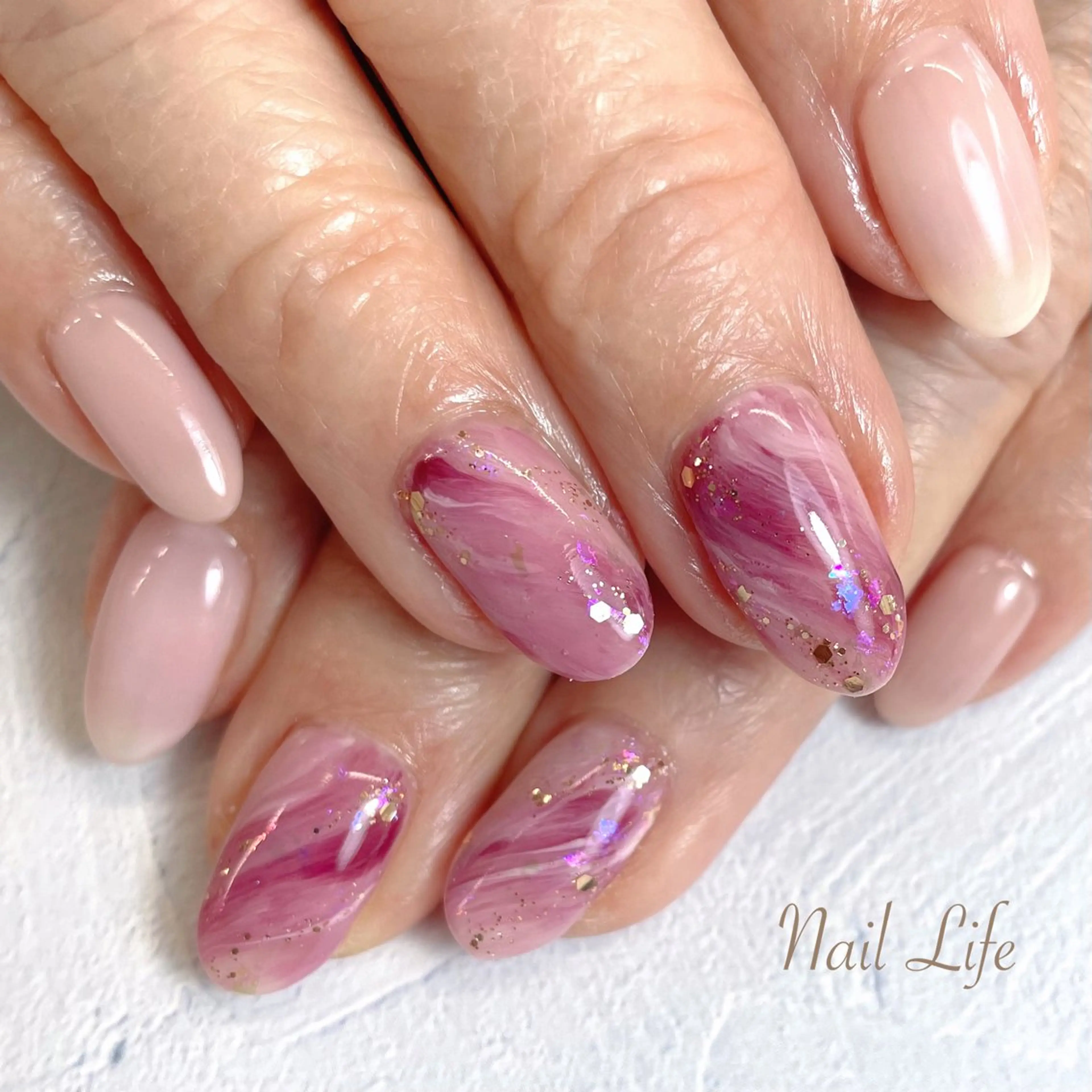 ネイル ニュアンスネイル ピンク 大嶋 めぐみのネイルデザイン