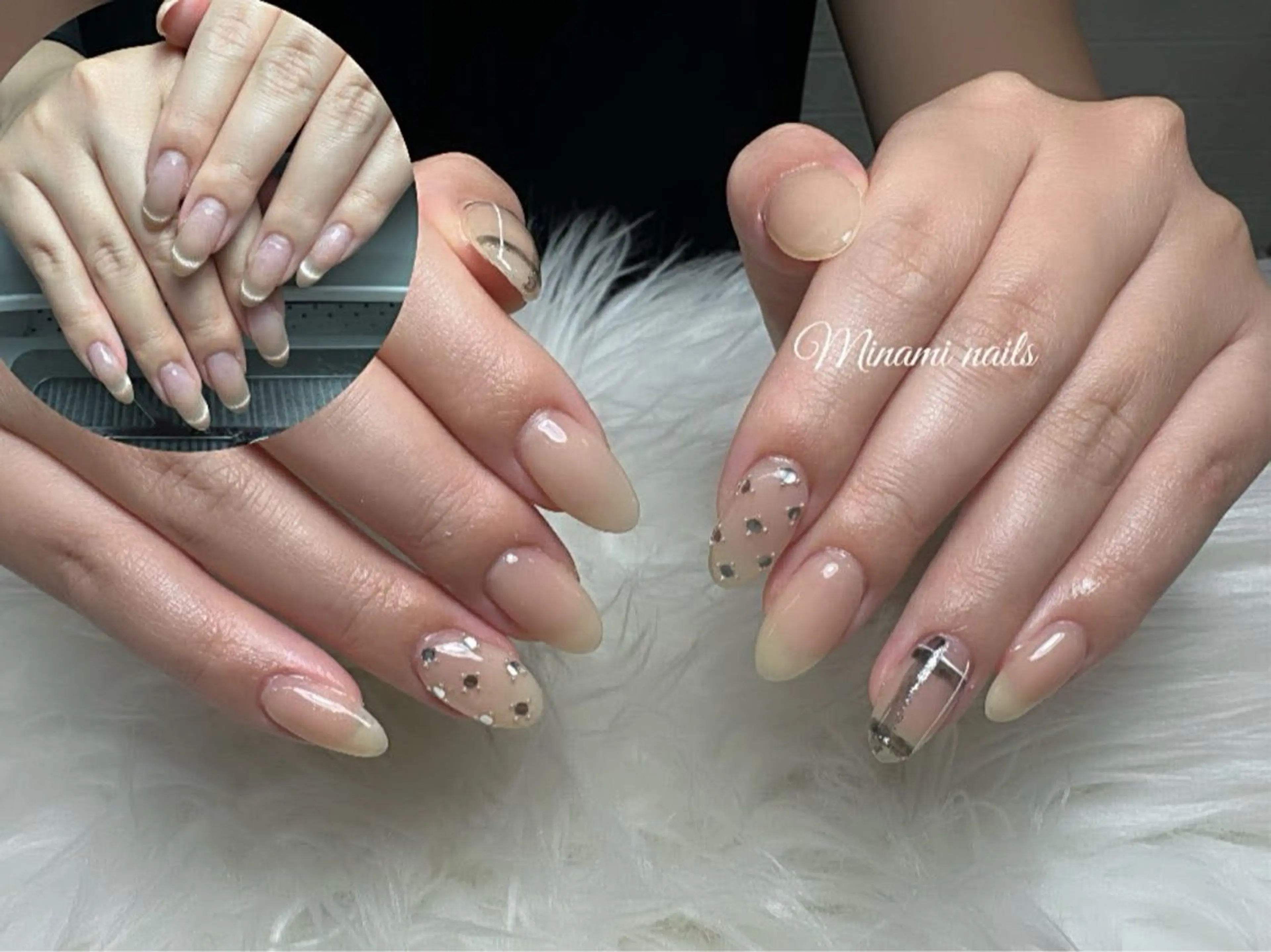 ネイル アートネイル オーロラネイル ガーリー キラキラネイル 韓国ネイル Minami Nailsのネイルデザイン