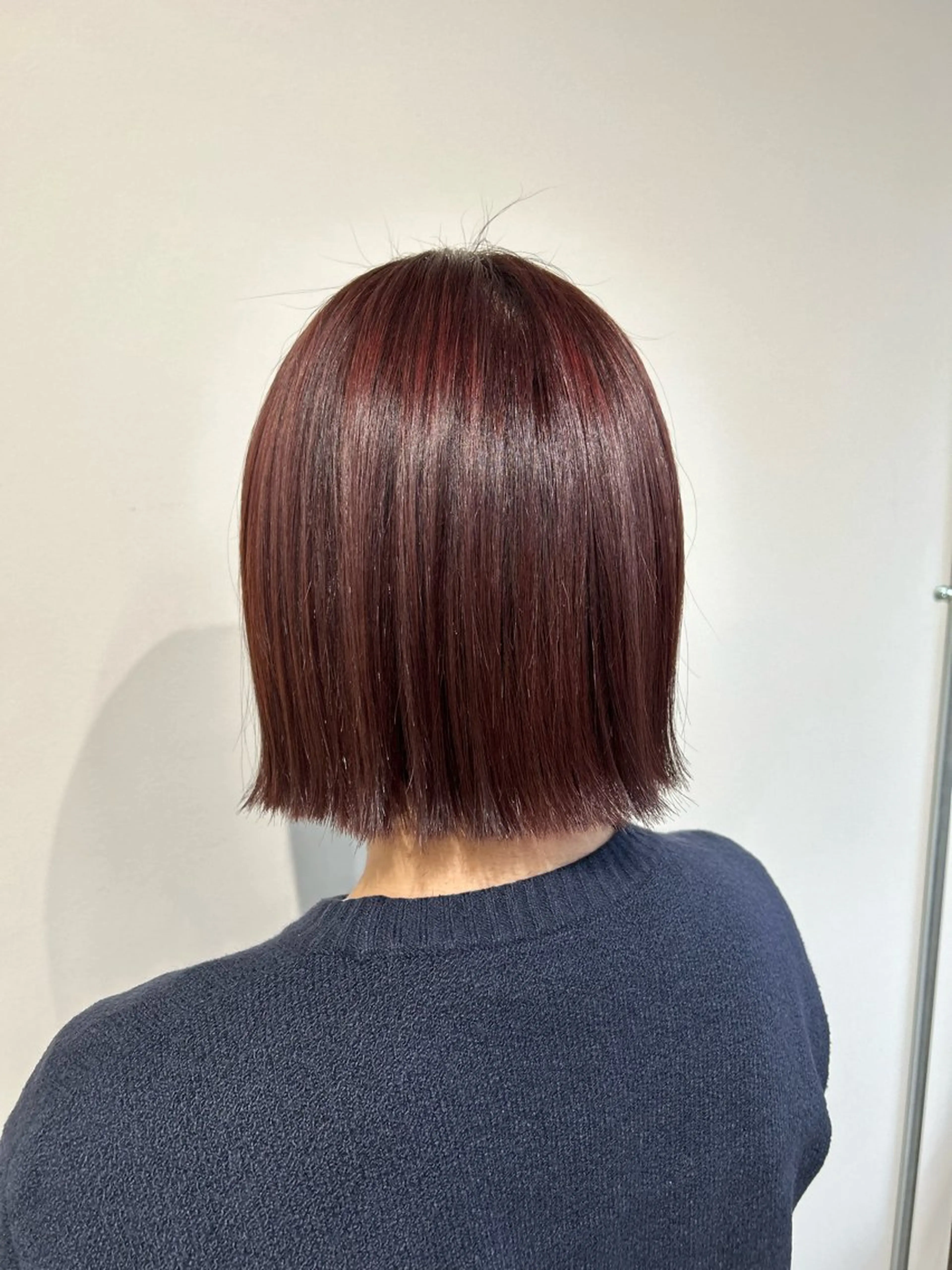 ミディアム カット ヘアカラー トリートメント 新潟/万代/レイヤー 韓国風/明間未来のヘアスタイル