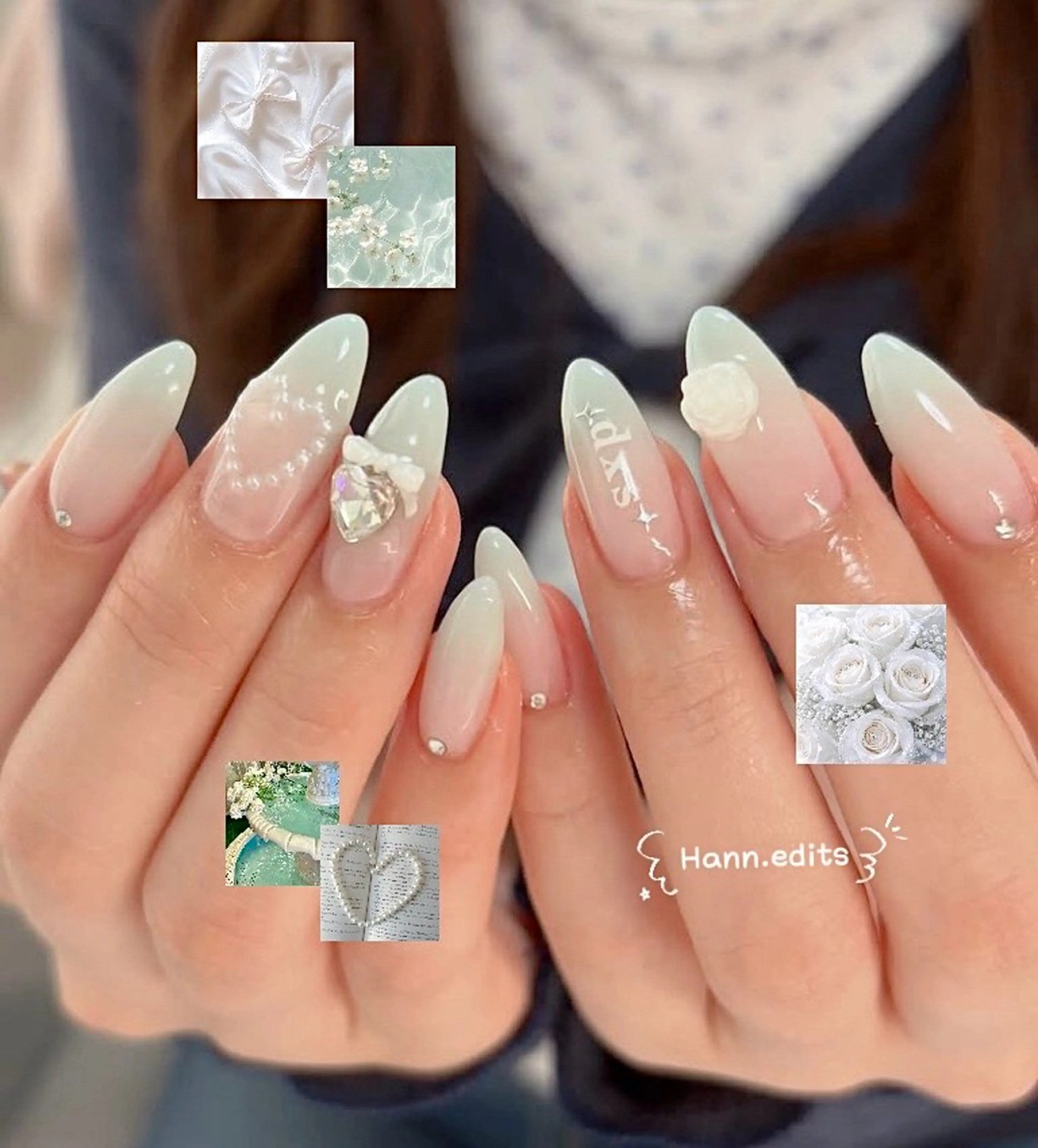 ミディアム 韓国風ヘア ハンドネイル Aila Nail HanChanのネイルデザイン