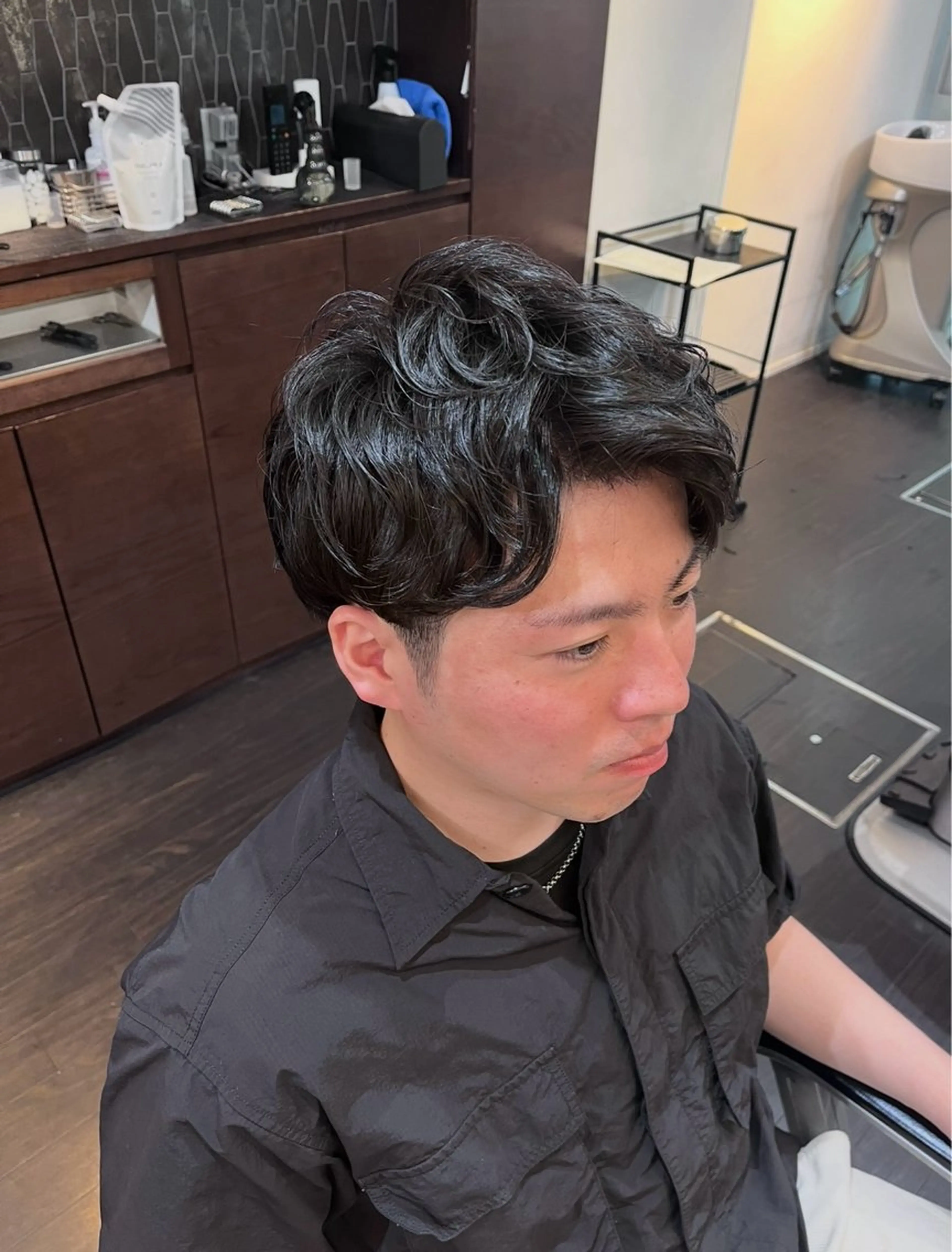 ミディアム パーマ カット パーマ きょーすけ 💈barberのヘアスタイル
