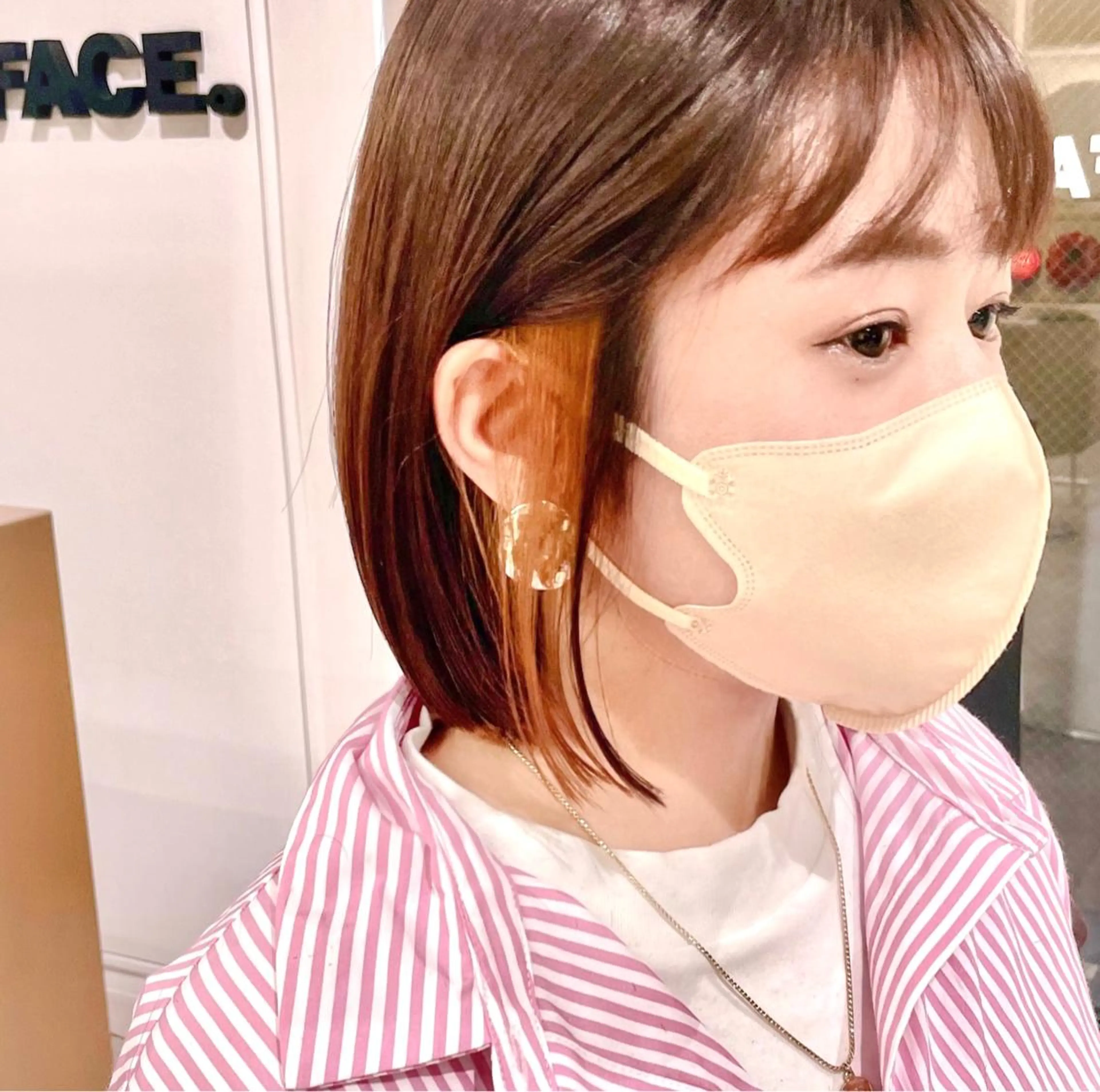 ミディアム カラー ヘアカラー トリートメント ショート/ボブ/ 透明感カラー/ほのかのヘアスタイル