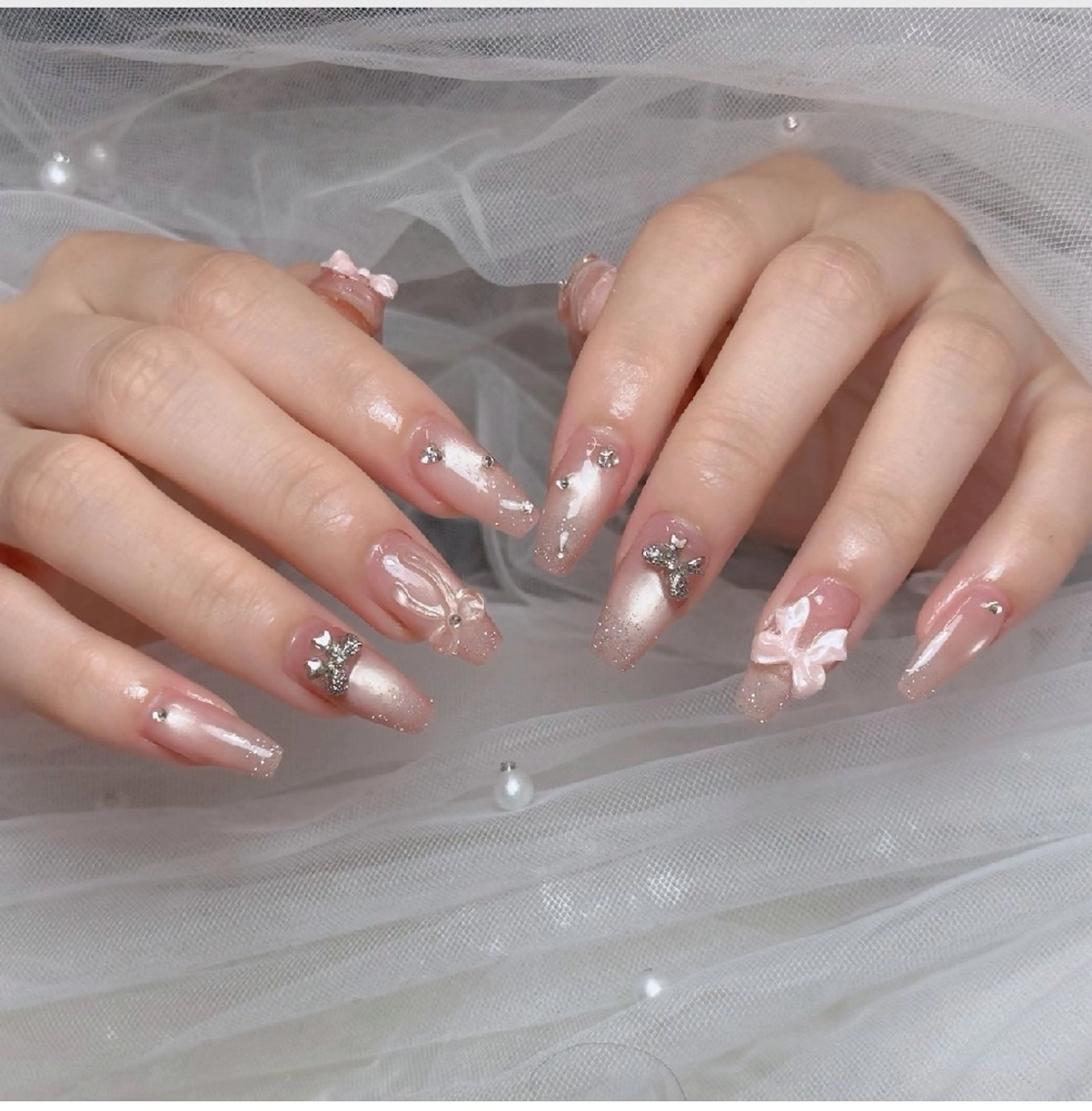 ☆SNS話題☆人気トレンド長さだし6本アート♪再現OKの写真