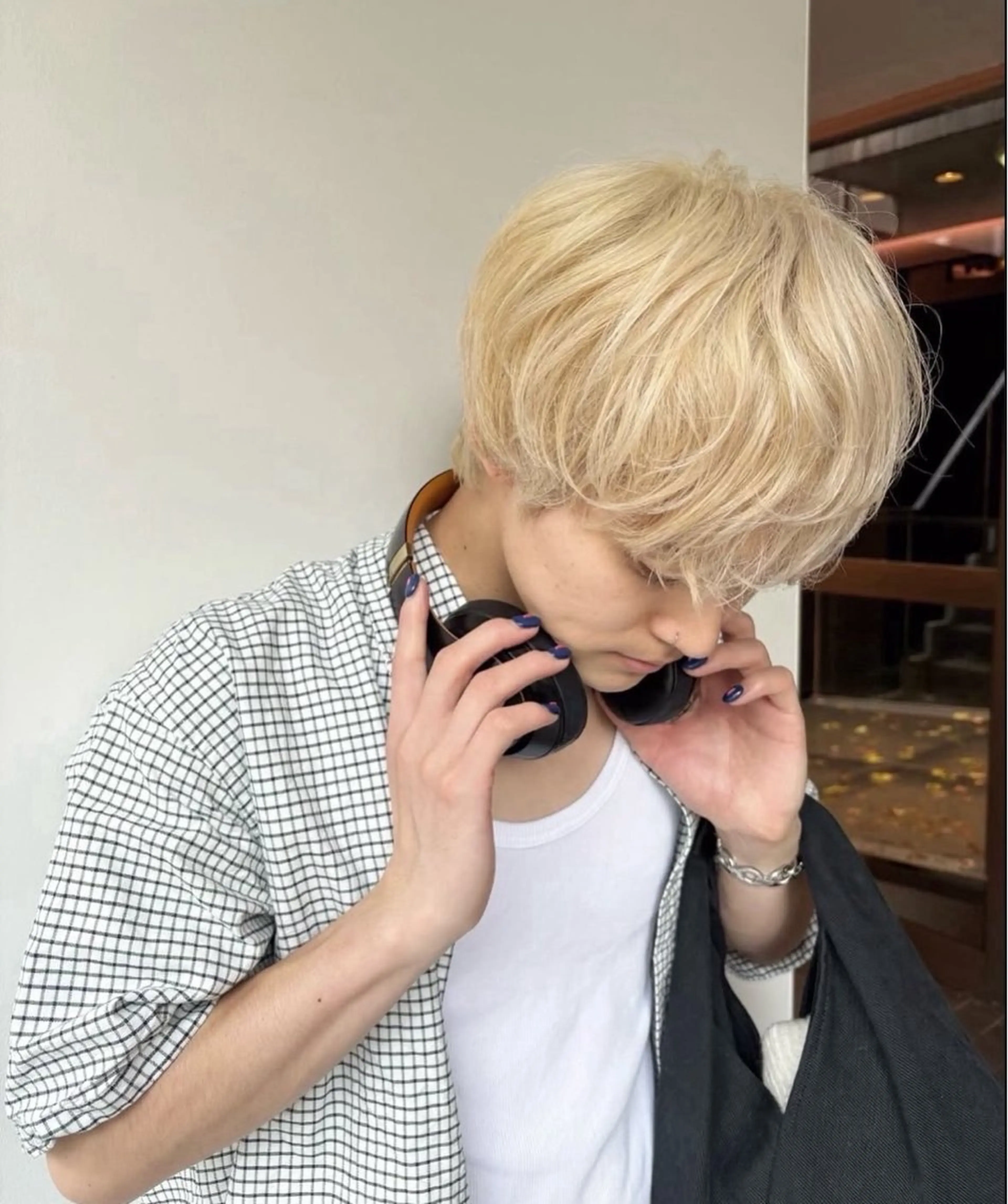 メンズ メンズブリーチ メンズハイトーン 香山 海斗のヘアスタイル