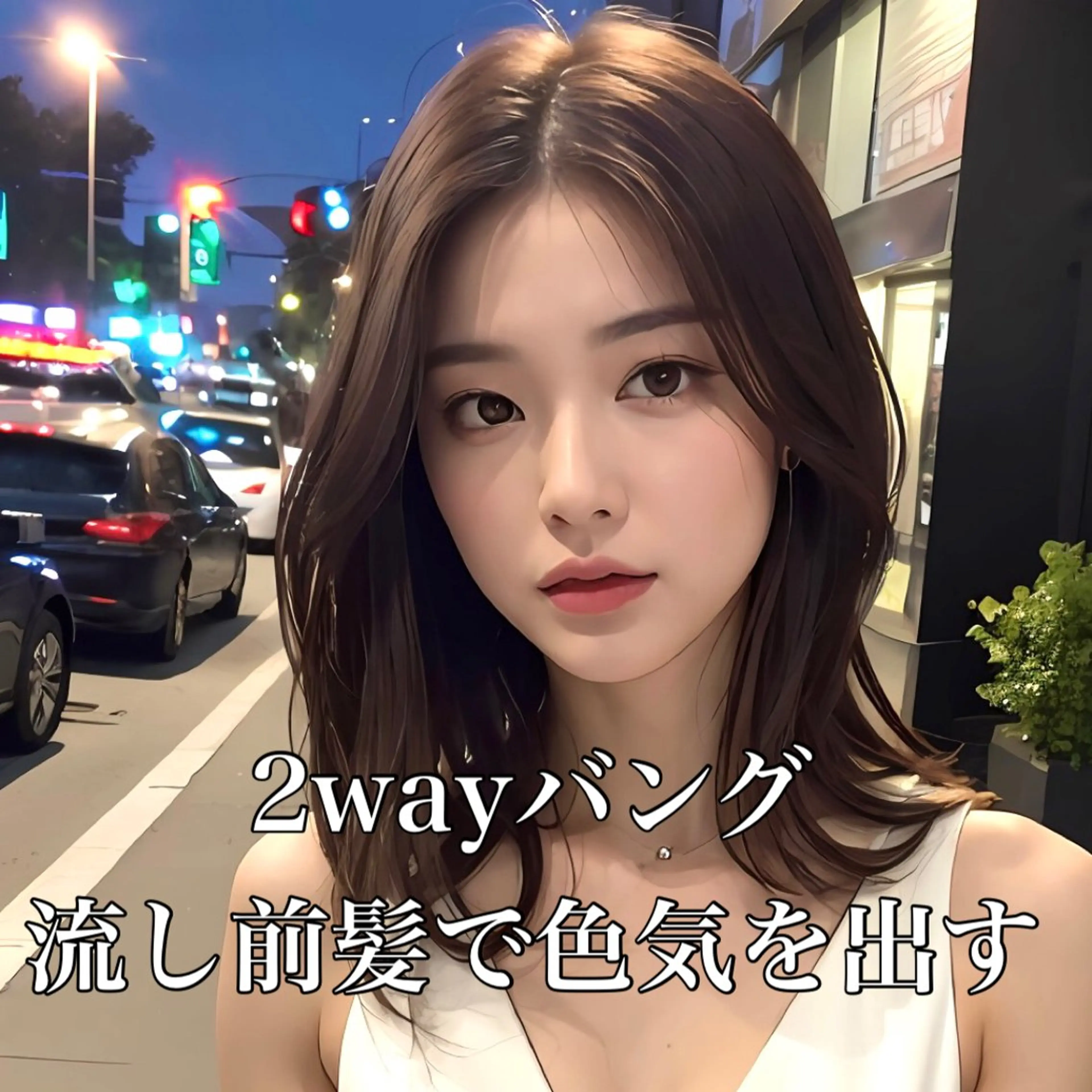 ミディアム カラー 韓国ヘア♡ 顔まわりカットayaのヘアスタイル