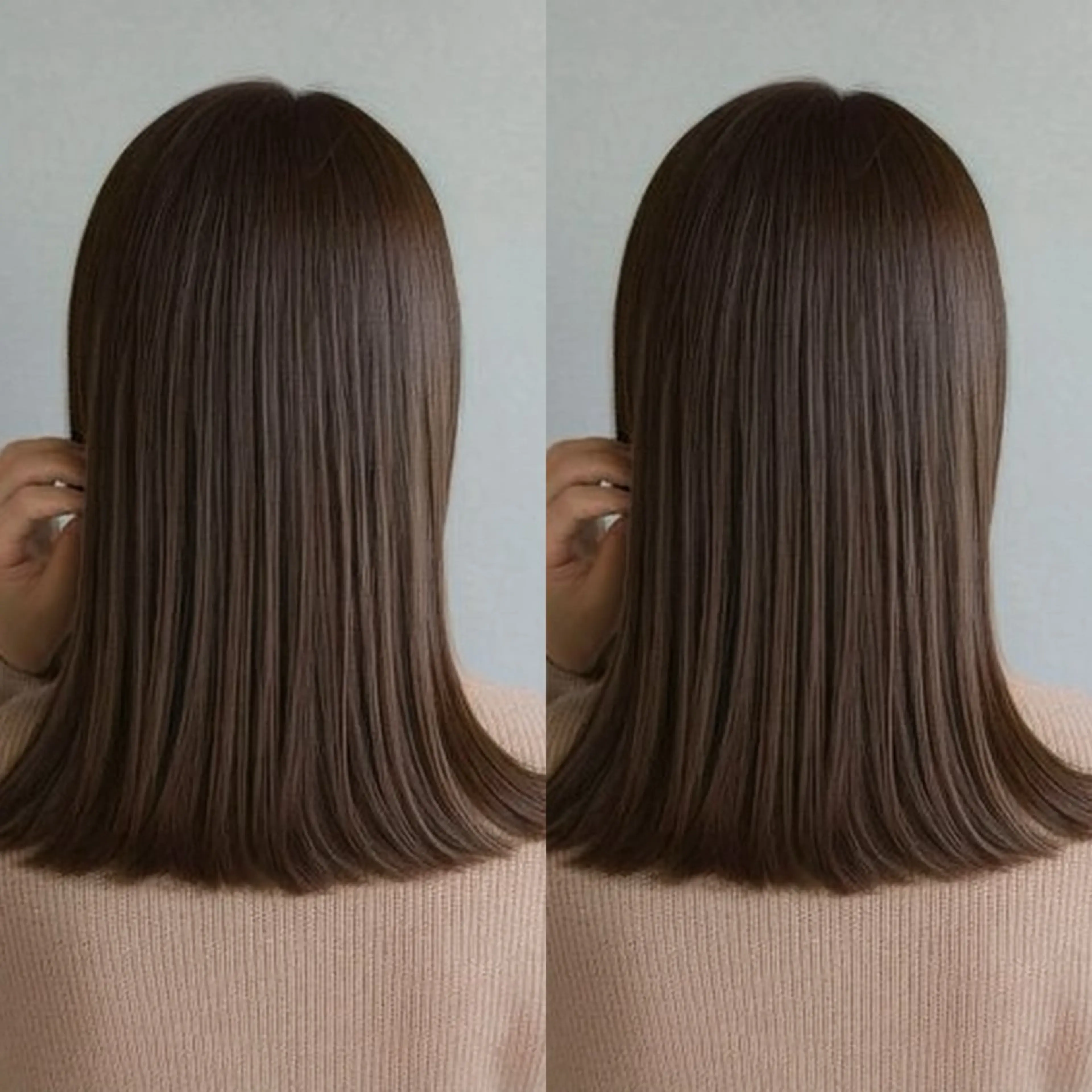 ミディアム カラー 切りっぱなしボブ ベージュカラー ブリーチ ダブルカラー グレージュ カット ヘアカラー 小顔矯正/レイヤー 透明感カラー✨生真のヘアスタイル