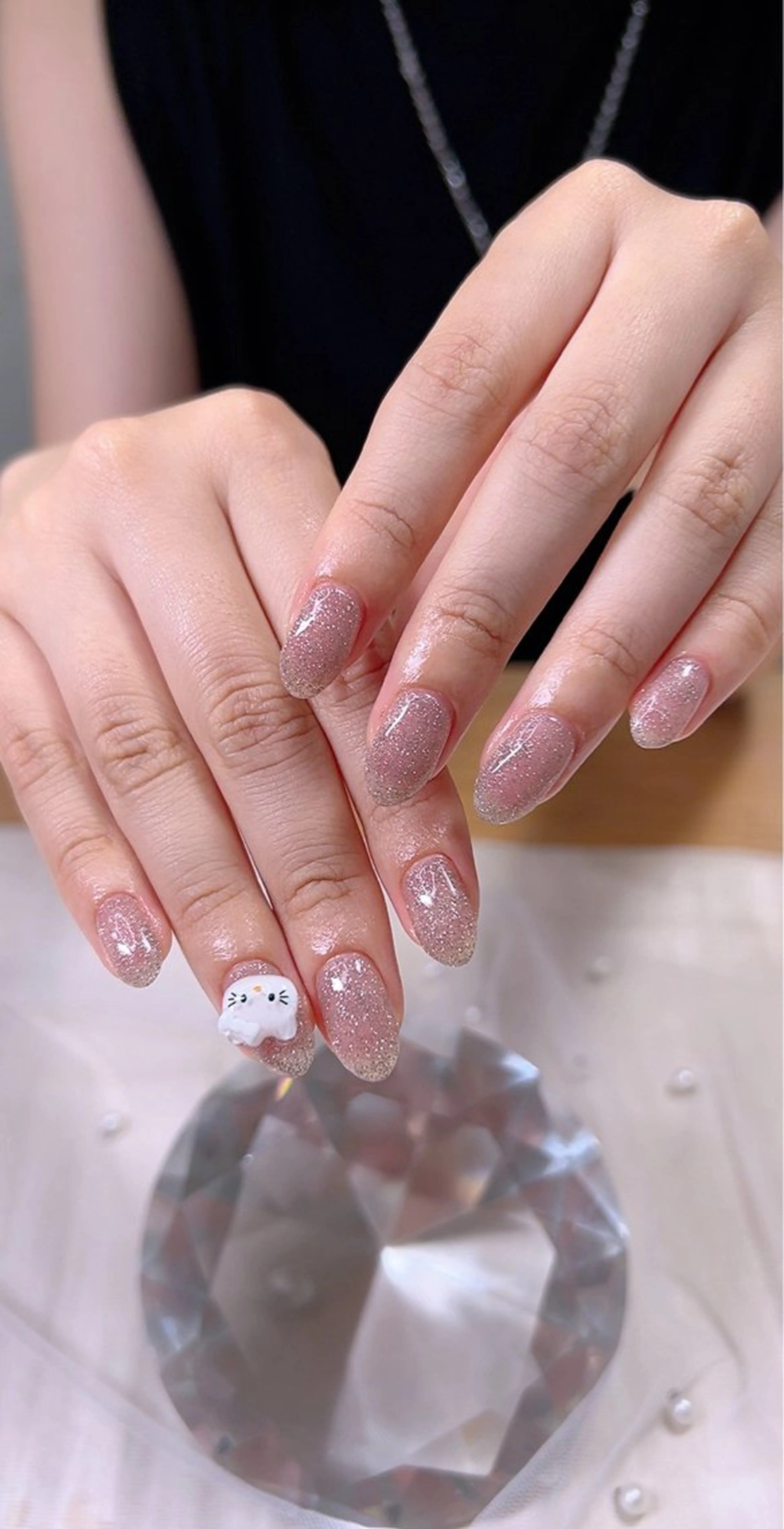 ネイル フラッシュネイル ラメ(グリッター) オフィスネイル シンプルネイル Cute Tips nailのネイルデザイン