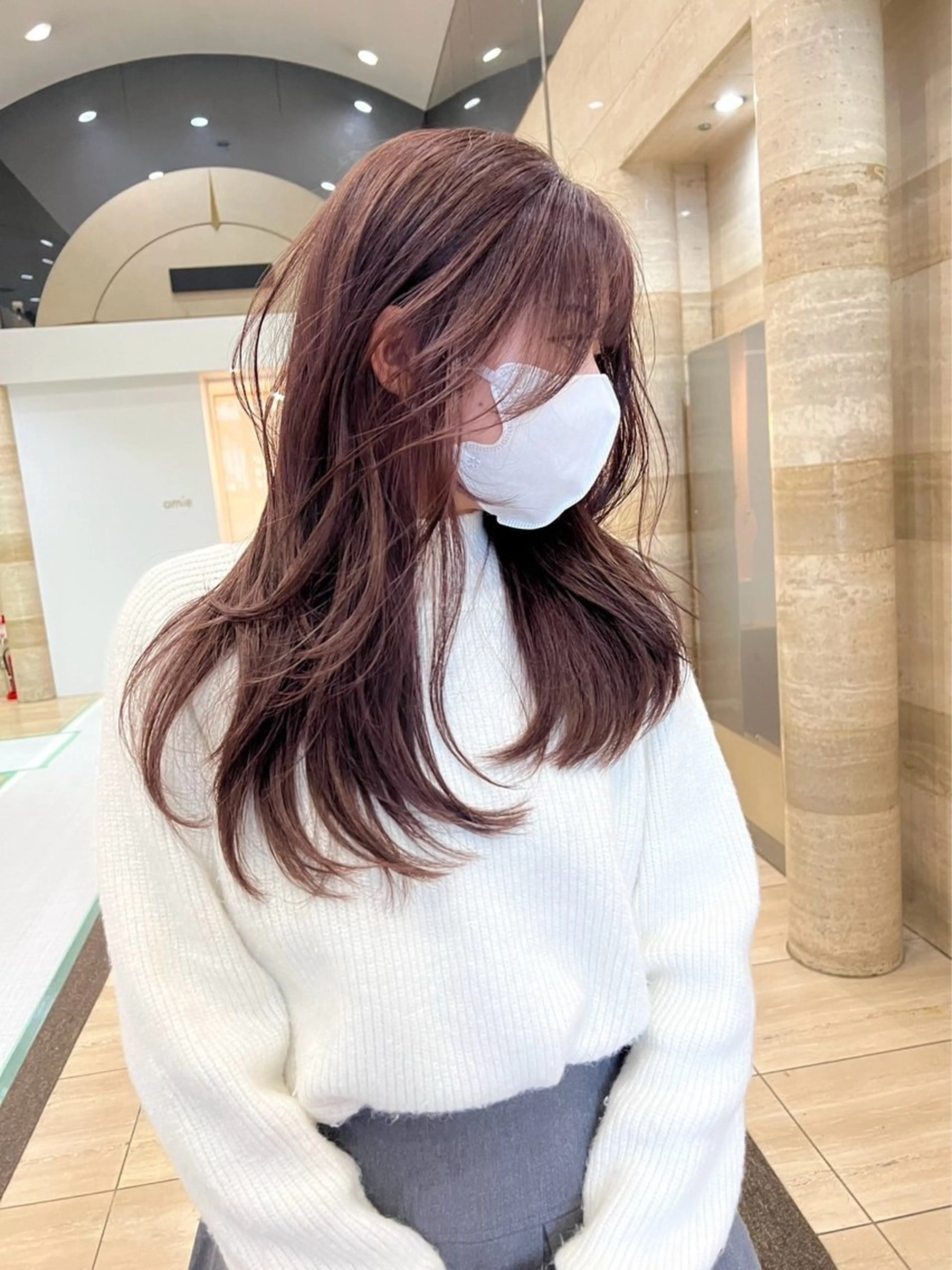 ロング カラー ブラウンカラー ピンクカラー ピンクブラウン ダブルカラーVia/ airi♡のヘアスタイル