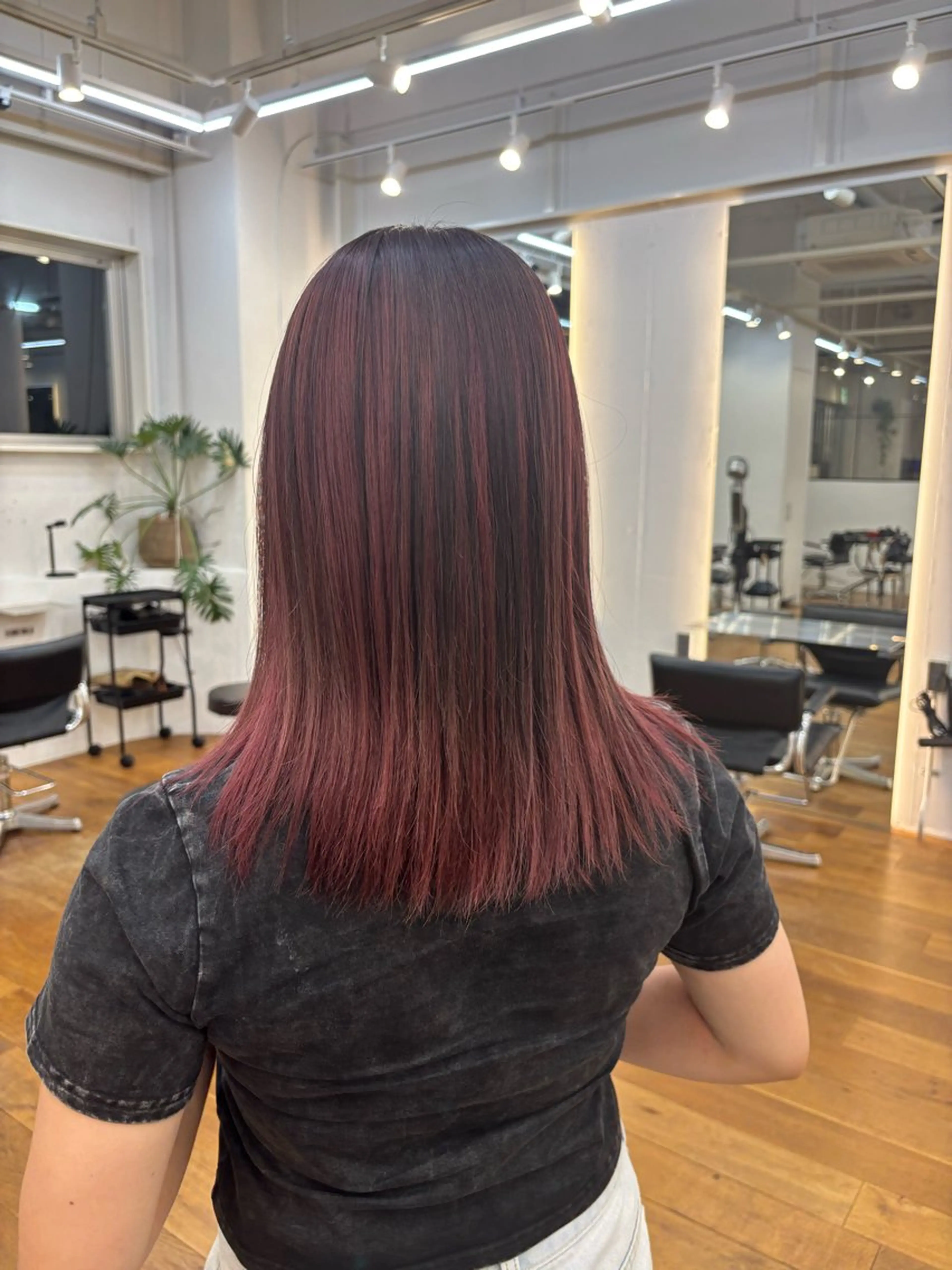 ミディアム カラー ヘアカラー トリートメント ハードパーマ Rico💜のヘアスタイル