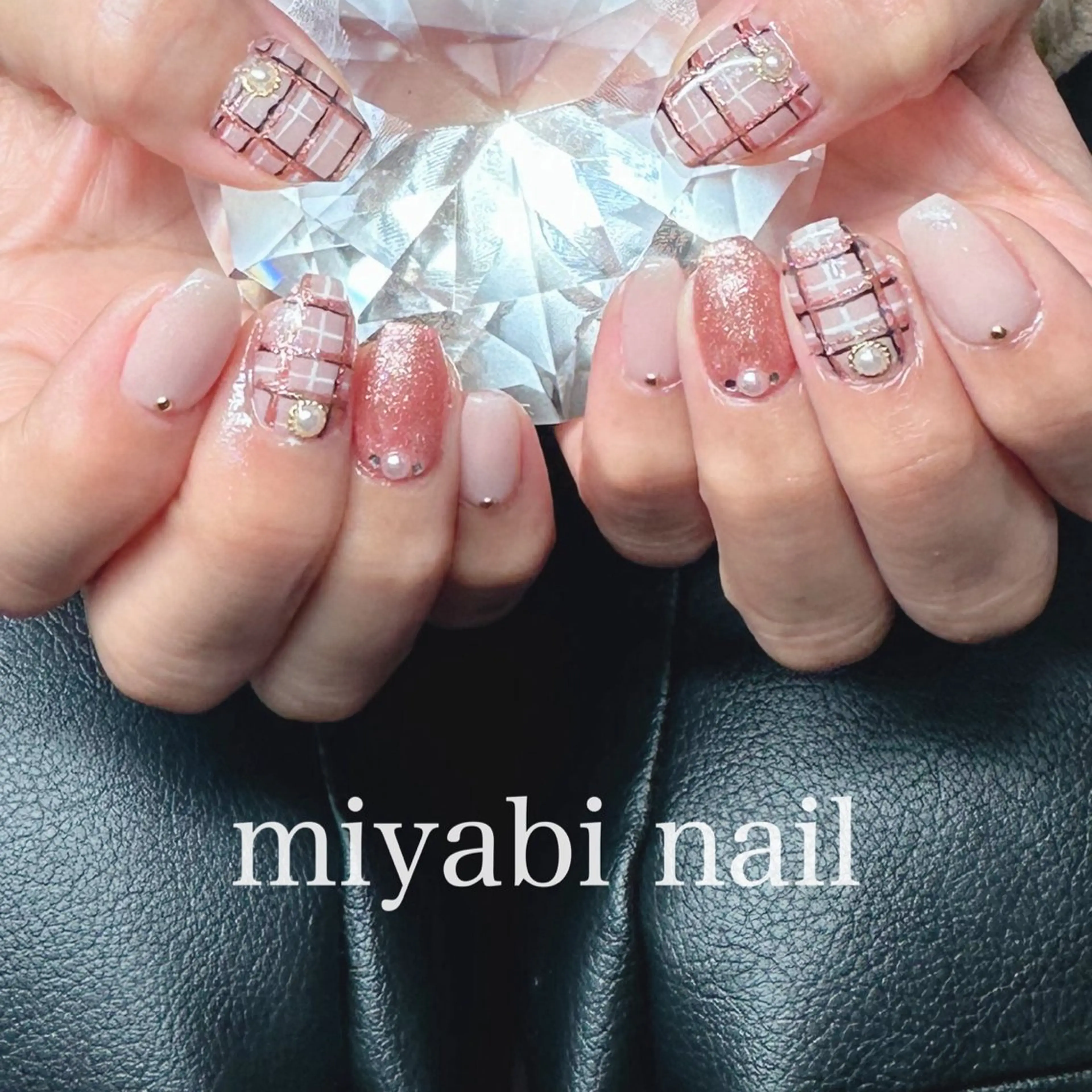 ネイル ジェルネイル ラメ(グリッター) 持ち込み ピンク ハンドネイル miyabi nail 桂川駅近くのネイルデザイン