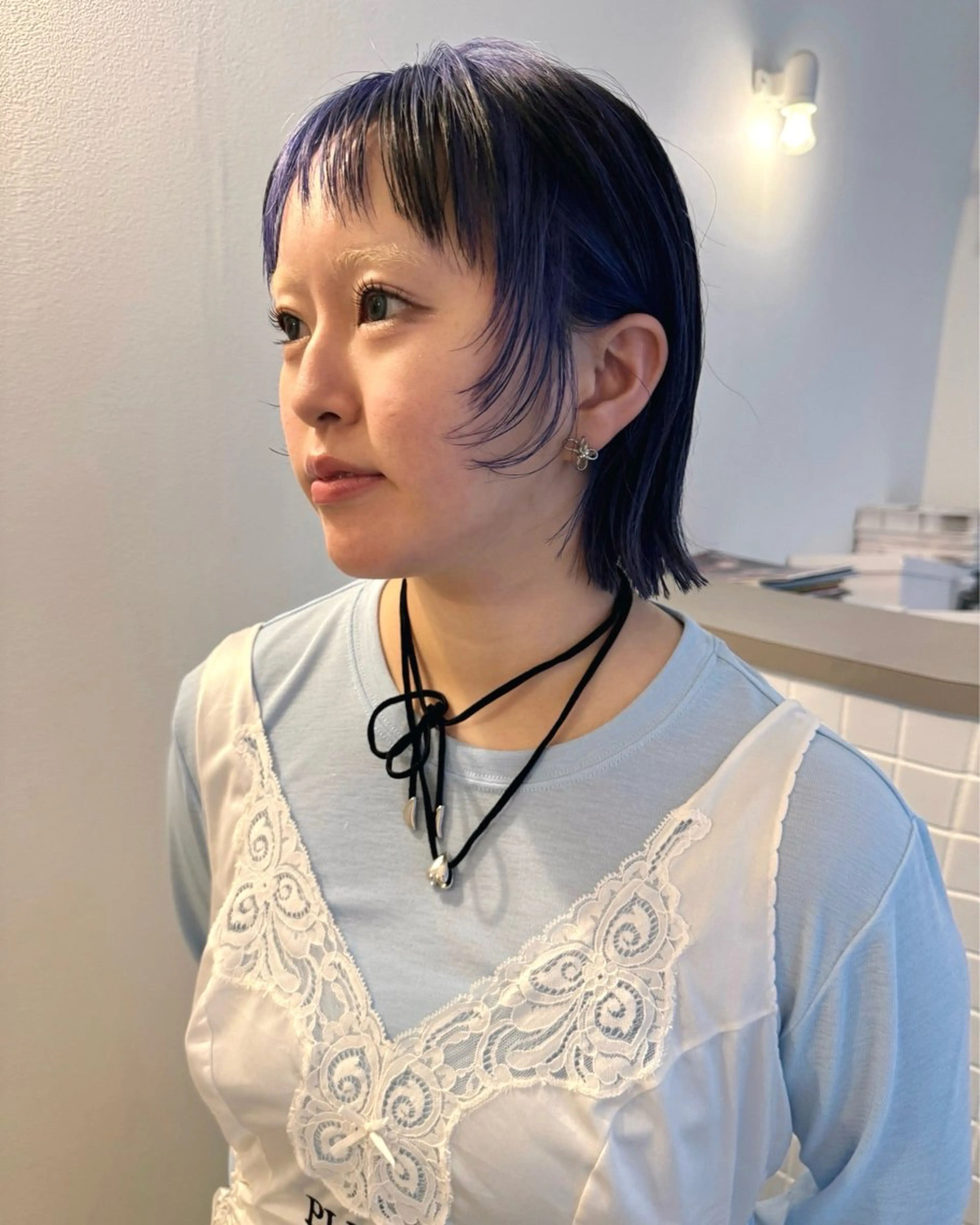 ショート カラー パープルカラー カット ヘアカラー トリートメント Kaito🐶/ デザイン/レイヤーのヘアスタイル