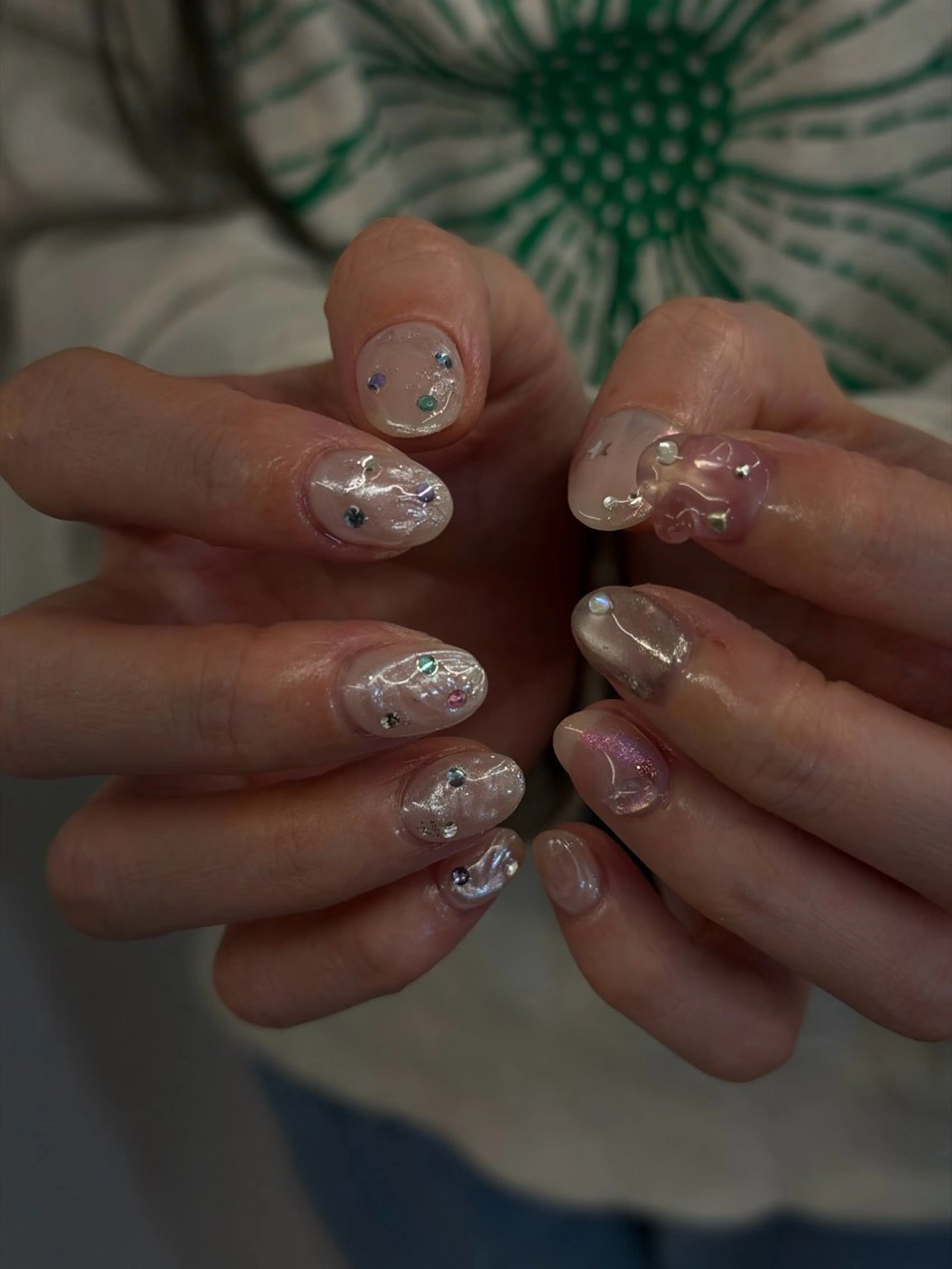 ネイル オーロラネイル クリアネイル ジェルネイル マグネットネイル ニュアンスネイル ハンドネイル ハンドケア Bana_ Nailのネイルデザイン