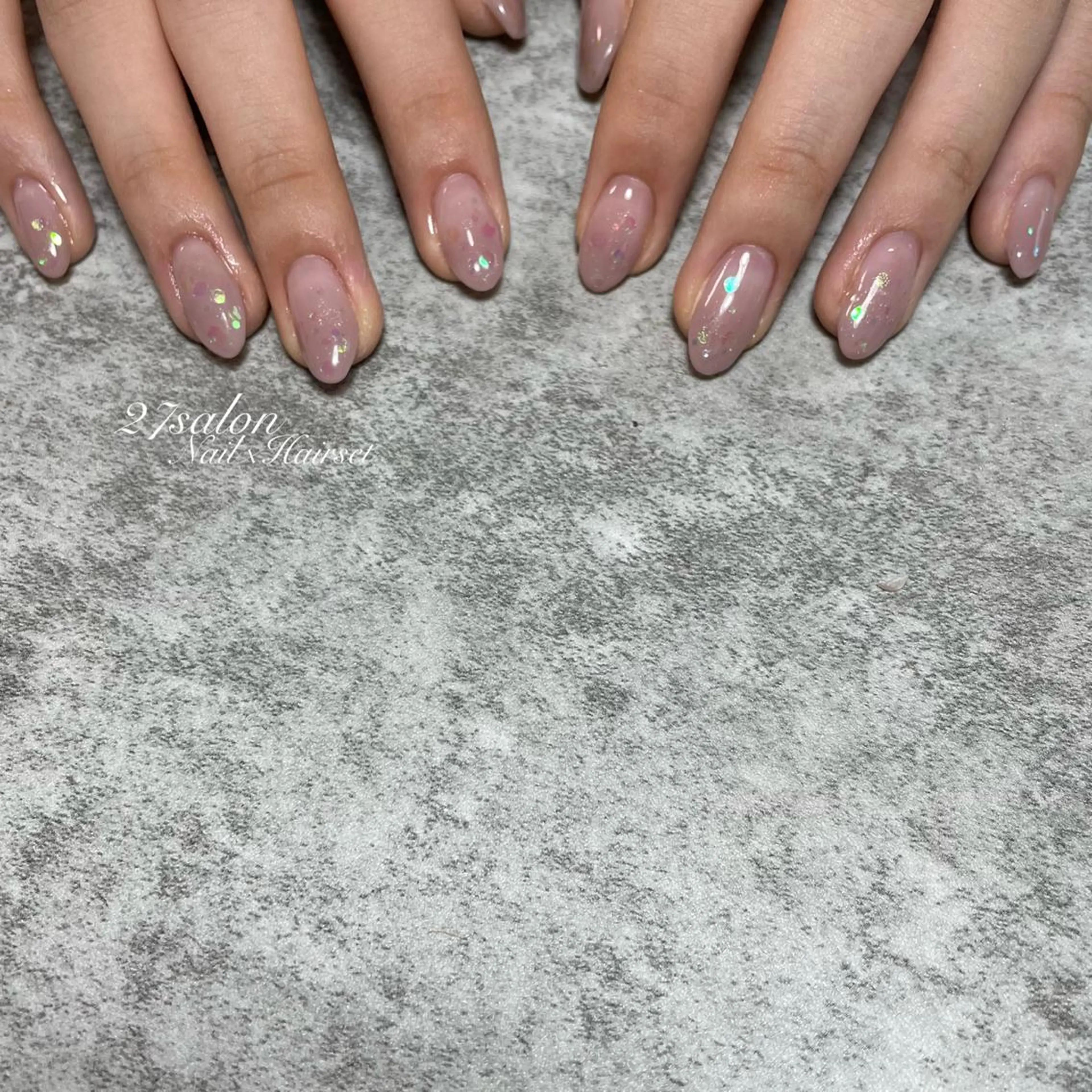 ネイル オーロラネイル ピンク 27salon yuinaのネイルデザイン