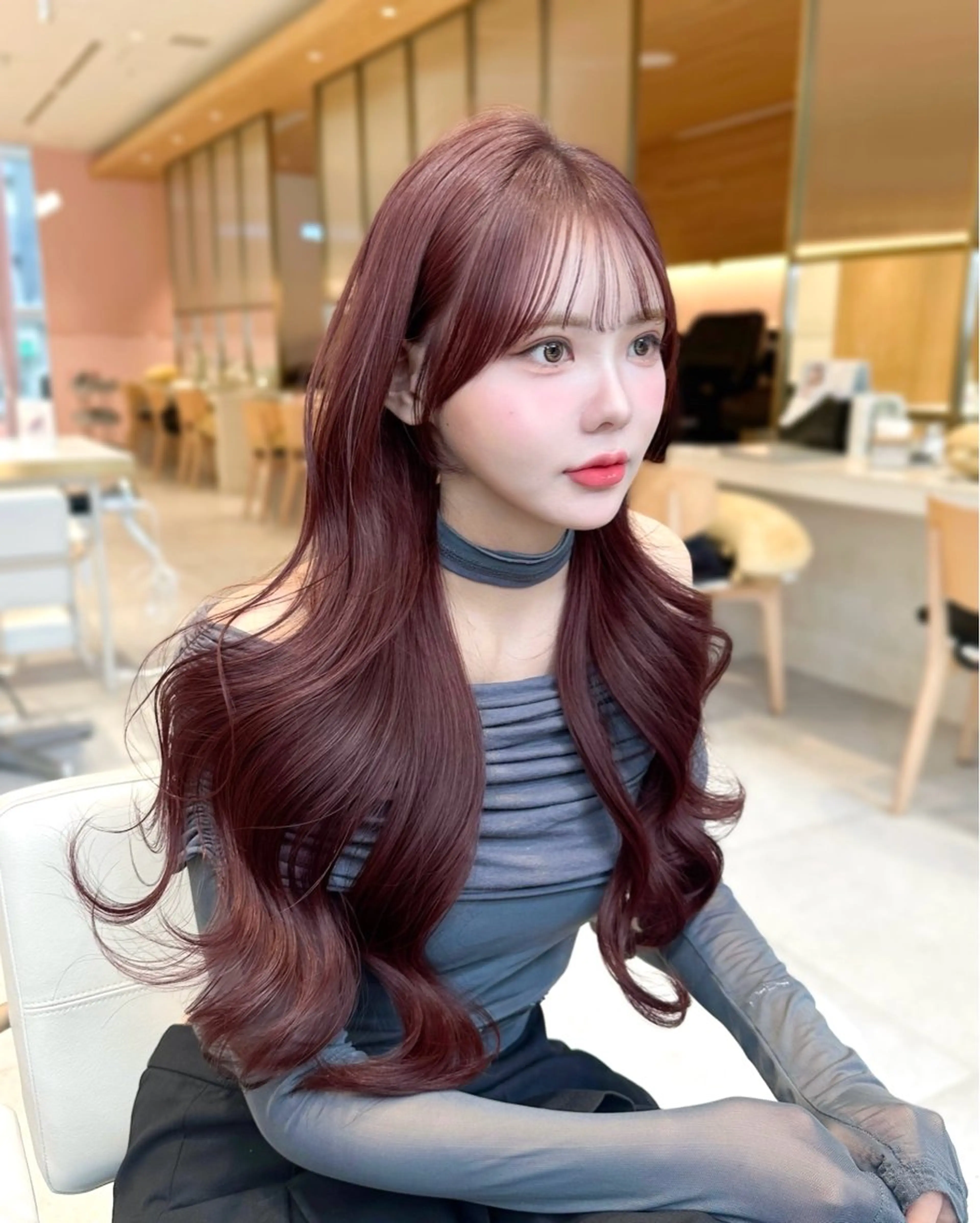 セミロング カラー カット ヘアカラー トリートメント 🇰🇷韓国風くびれ ヘア🇰🇷中村優大のヘアスタイル