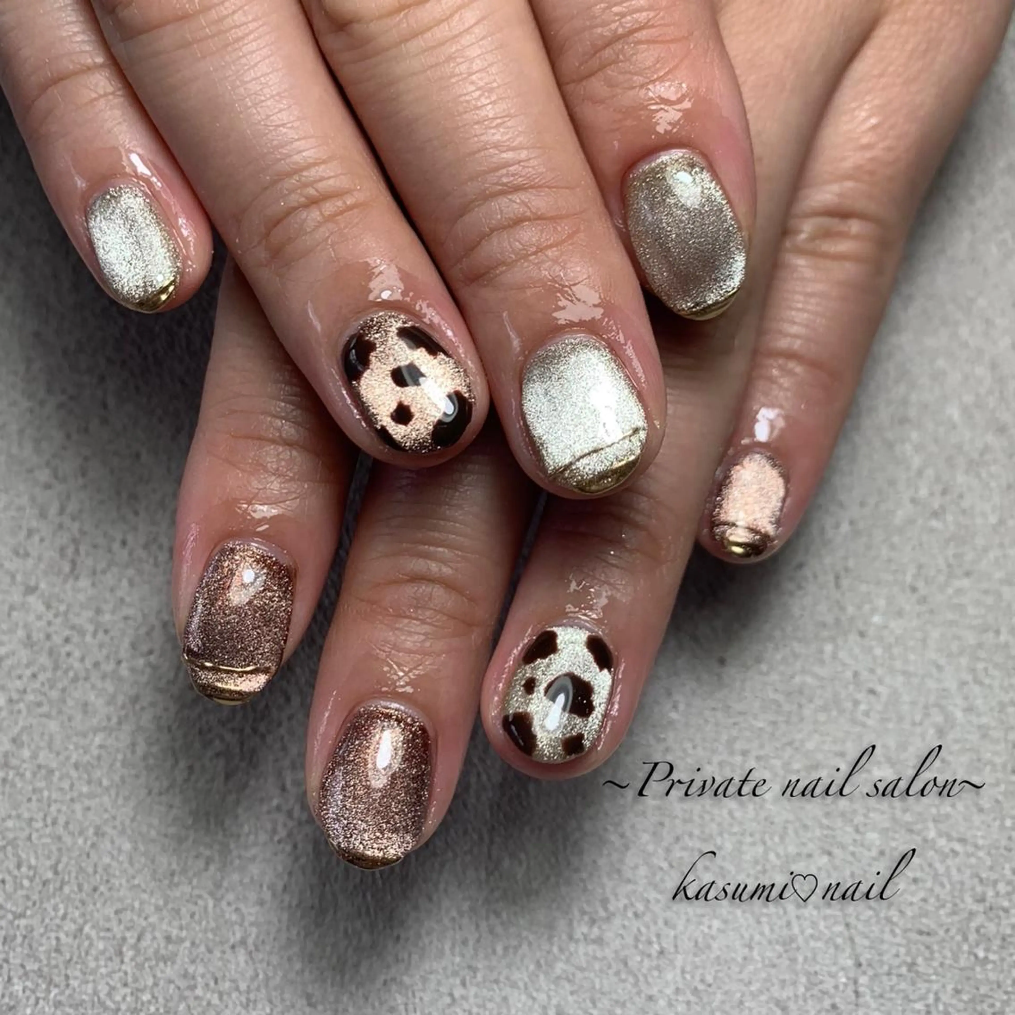 ネイル マグネットネイル ミラーネイル ニュアンスネイル 春ネイル KASUMI♡ Nailのネイルデザイン