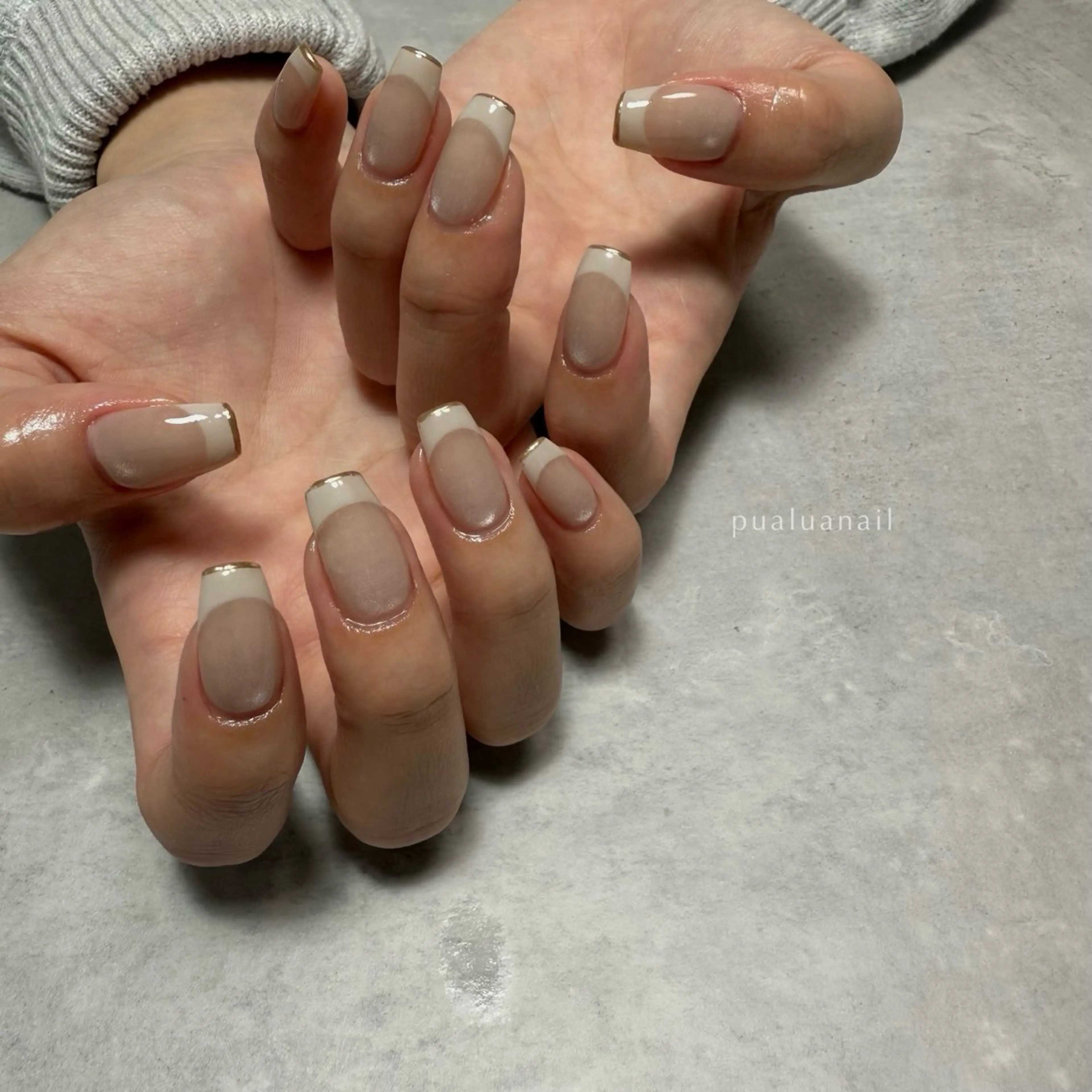 ネイル オフィスネイル シンプルネイル ハンドネイル pualua miharuのネイルデザイン