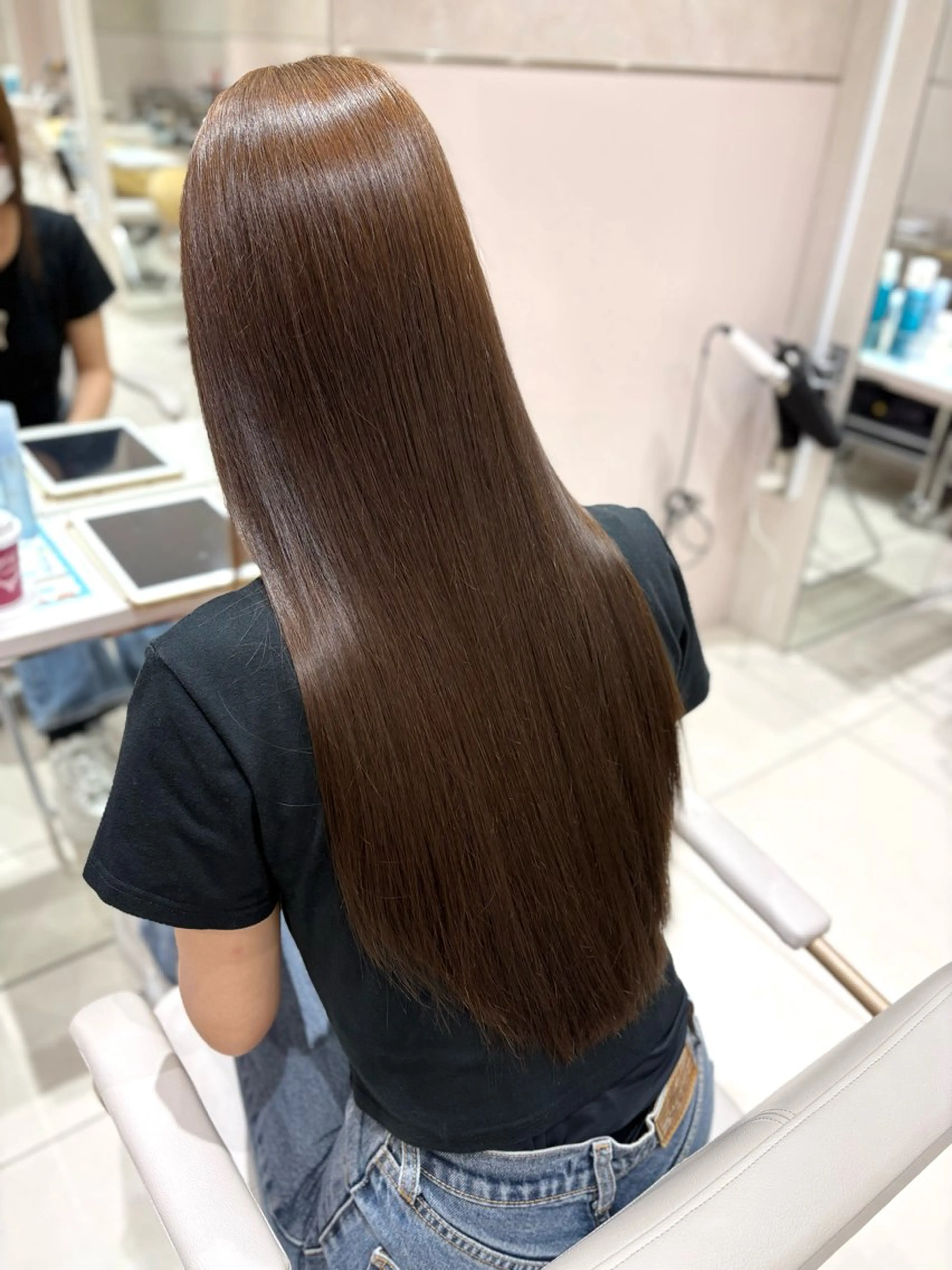 ロング カラー ブラウンカラー モカブラウン 髪質改善 トリートメント 銀座/レイヤー/ 透明感カラー✨りくのヘアスタイル