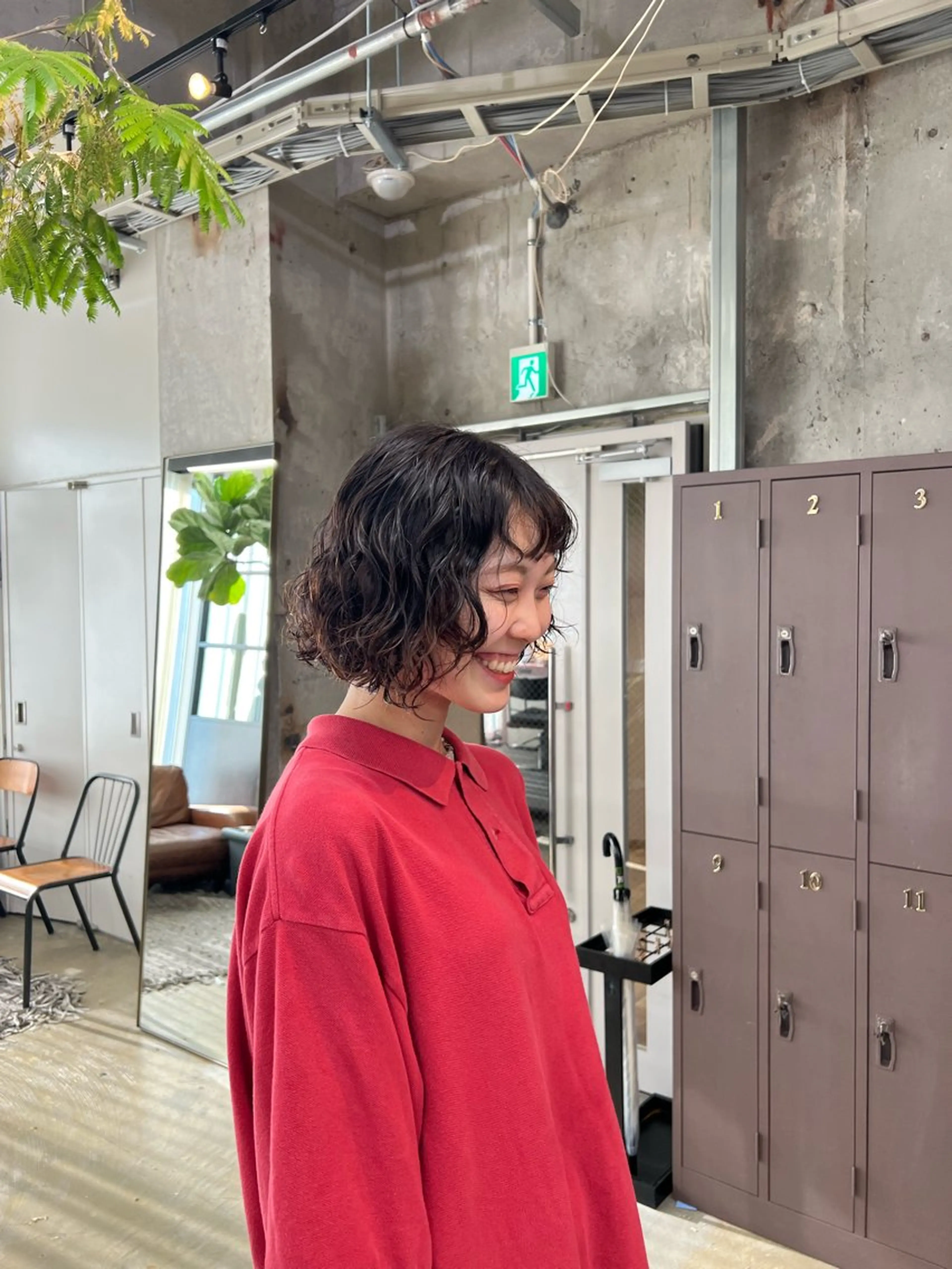 ミディアム パーマ era所属・azumi/ボブ/暖 色/オリーブ/縮毛のヘアスタイル