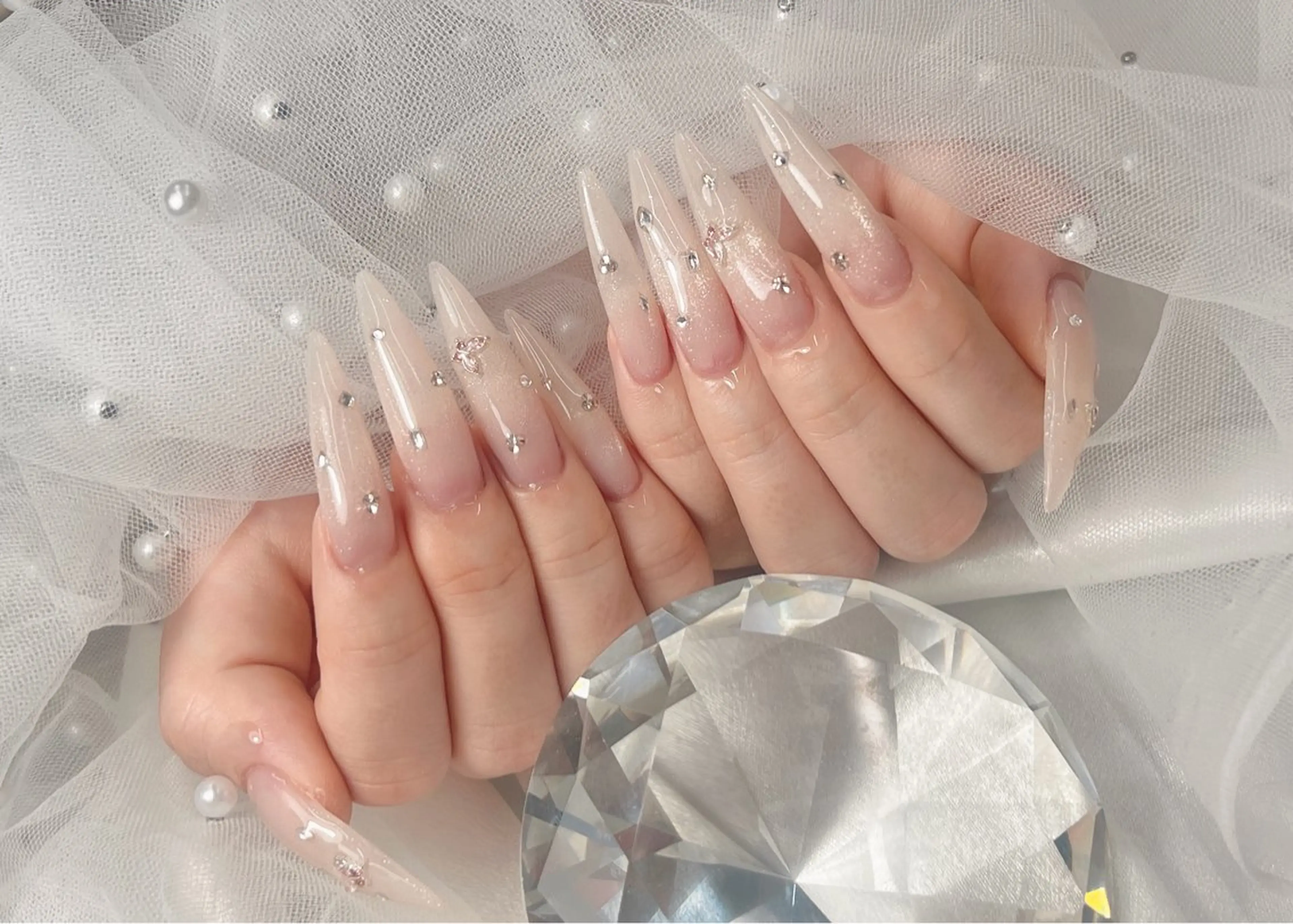 ネイル マグネットネイル ハンドネイル bijou nails　蓮のネイルデザイン