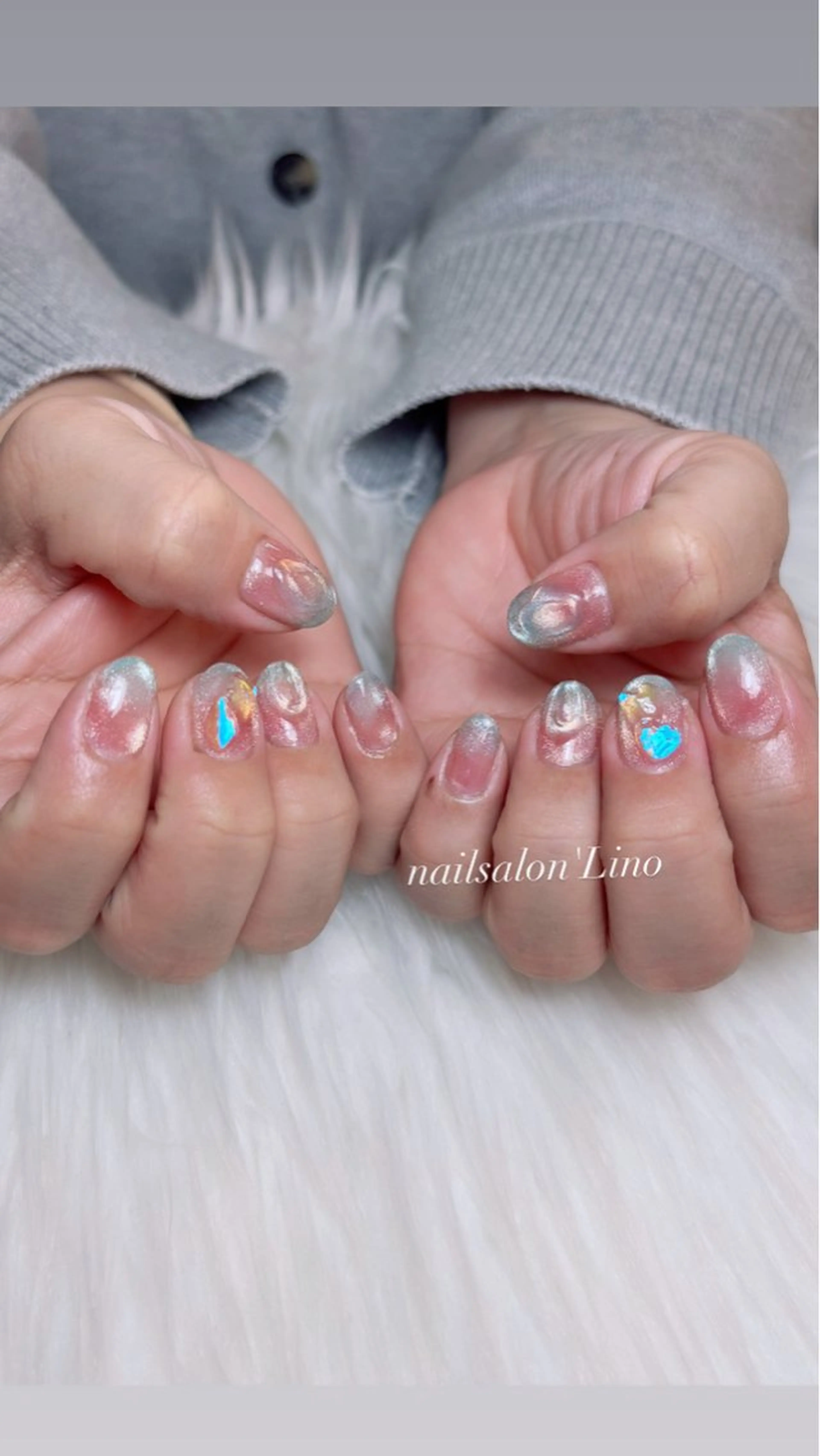 ネイル 氷ネイル・うるうるネイル ハンドネイル Lino𓂃⟡.· Chizuruのネイルデザイン